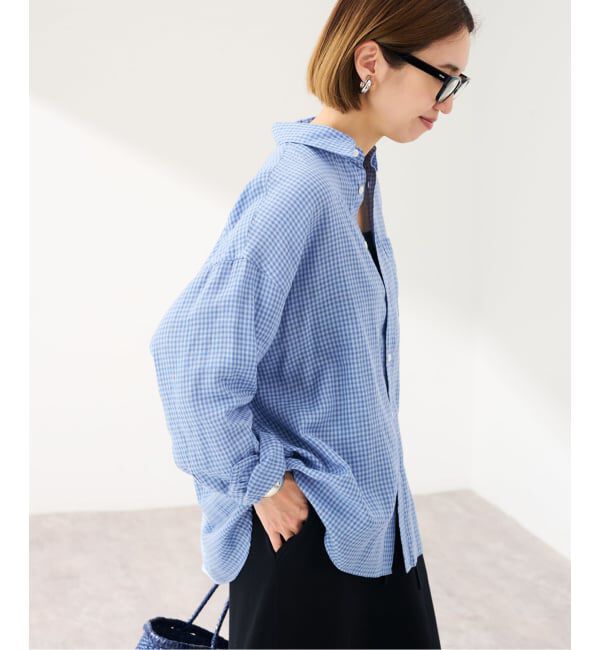FRAMeWORK「ブルーミニチェックシャツ」|シャツ・ブラウス|