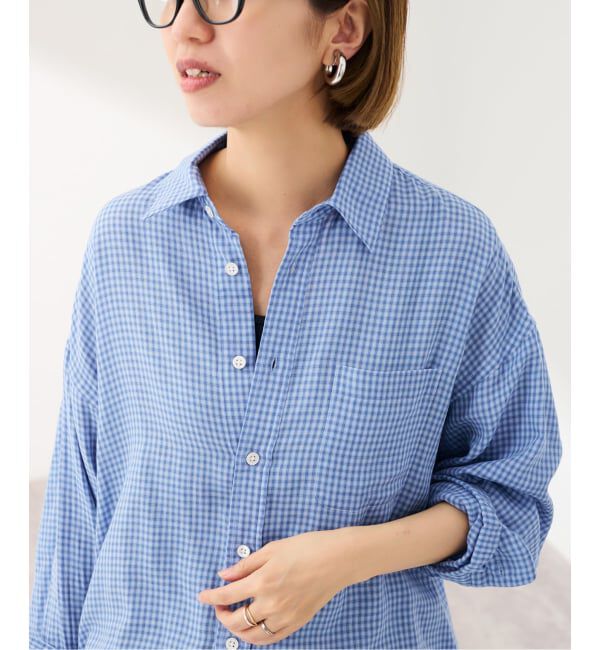 FRAMeWORK「ブルーミニチェックシャツ」|シャツ・ブラウス|