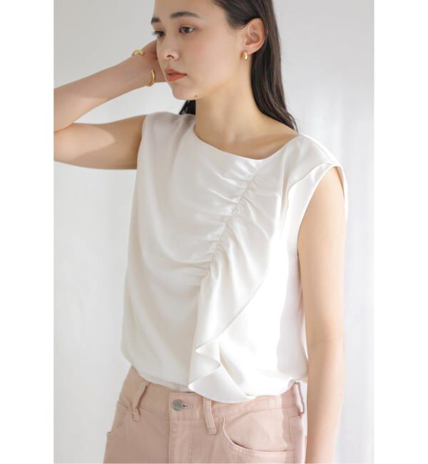  「《予約》【洗える】アシメフリルブラウス」|シャツ・ブラウス|