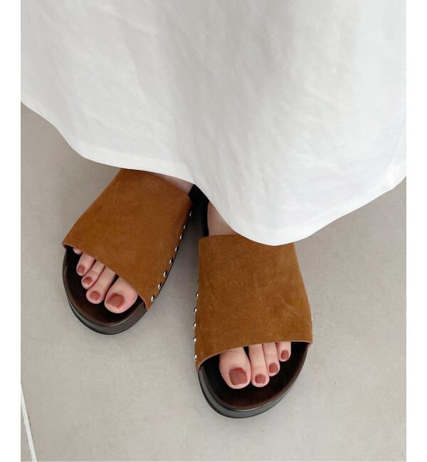  「MOHI/ モヒ LEATHER SABO」|サンダル|キャメル