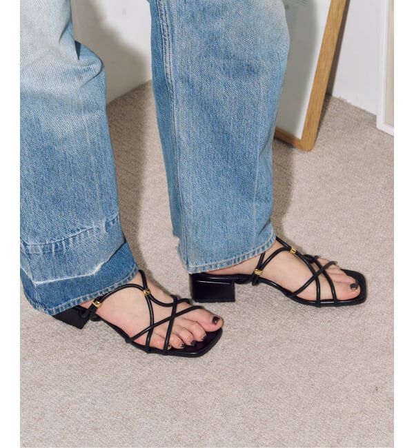 GRISE「《追加予約》GRISE3.5cmクロスメタルストリングサンダル」|サンダル|