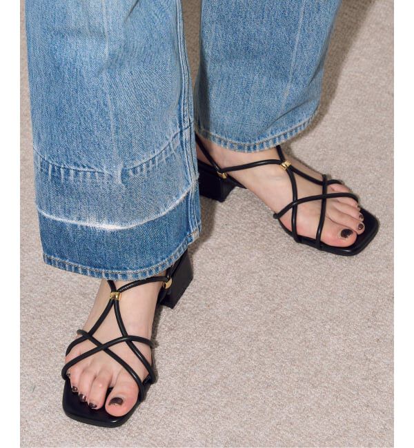 GRISE「《追加予約》GRISE3.5cmクロスメタルストリングサンダル」|サンダル|