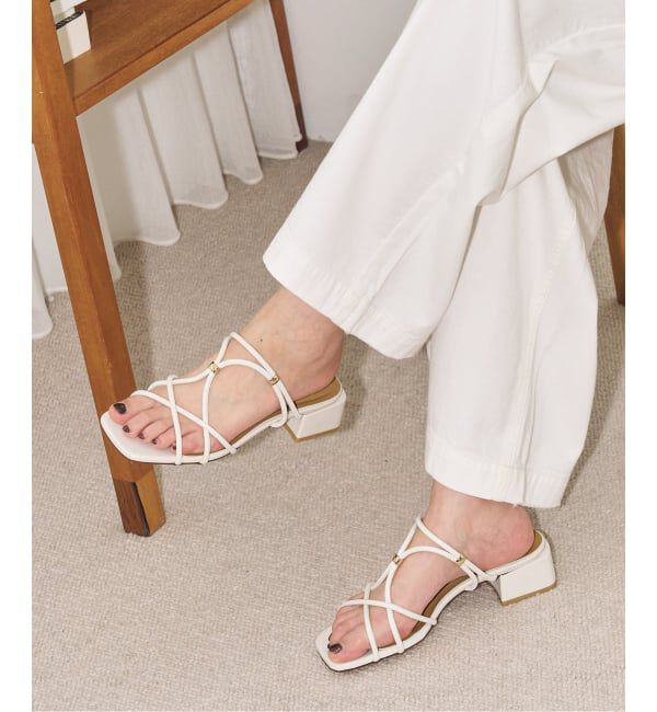 GRISE「《追加予約》GRISE3.5cmクロスメタルストリングサンダル」|サンダル|ナチュラル