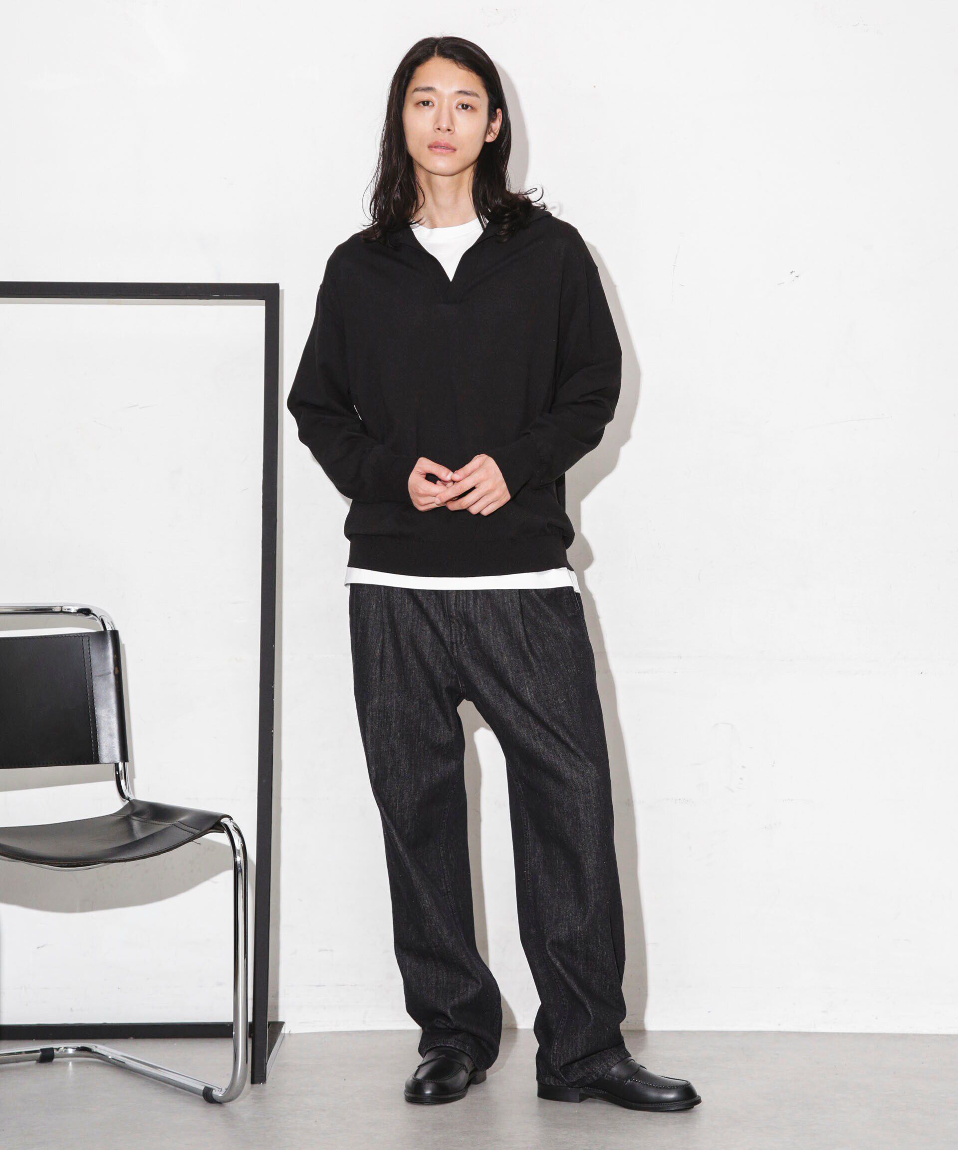 nano･universe「｢ESSENTIAL LINE｣天竺スキッパーポロ」|ニット・セーター|