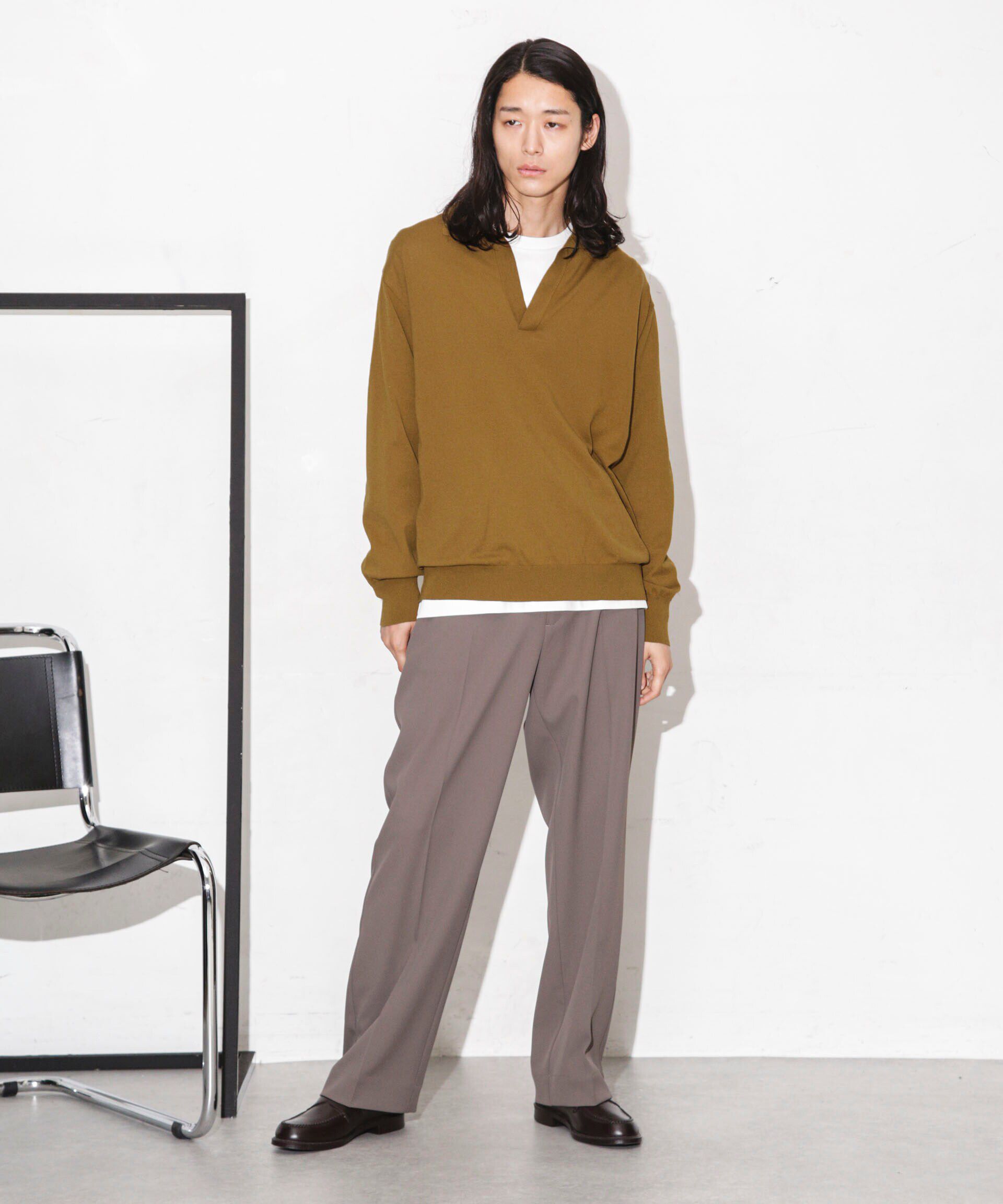 nano･universe「｢ESSENTIAL LINE｣天竺スキッパーポロ」|ニット・セーター|