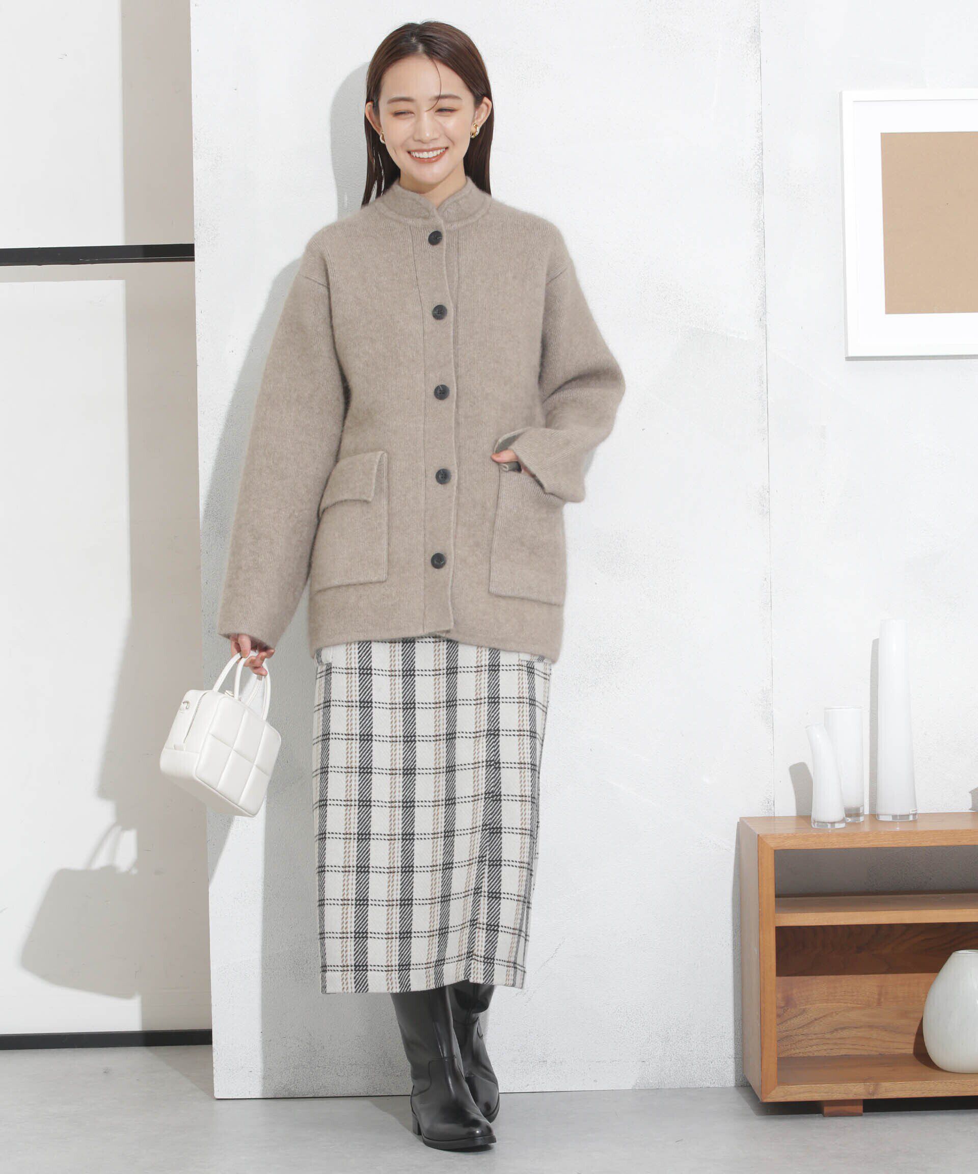 nano･universe「ポケットチェックスカート」|スカート|