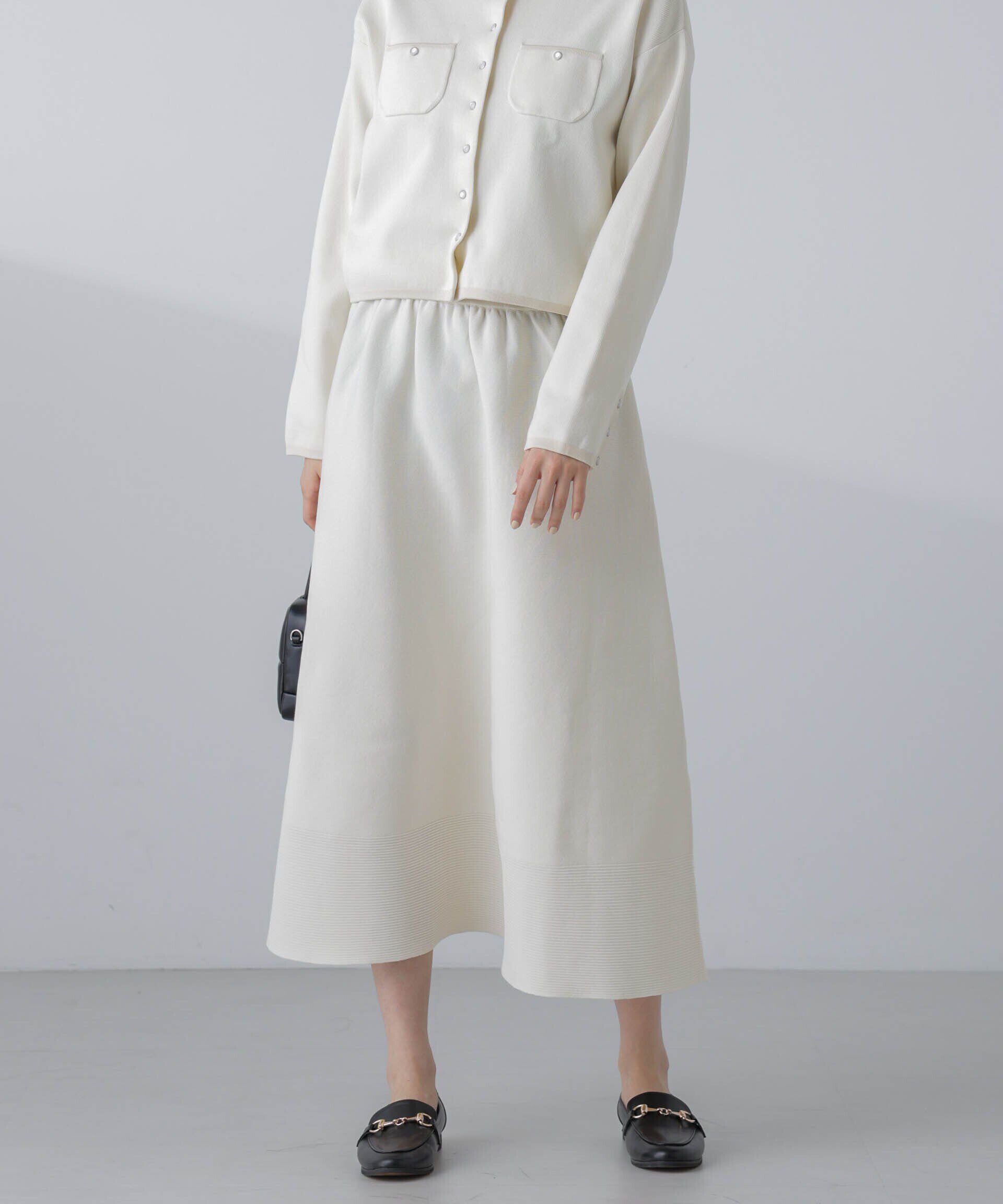 nano･universe「ギャザーフレアニットスカート（セットアップ可）」|スカート|