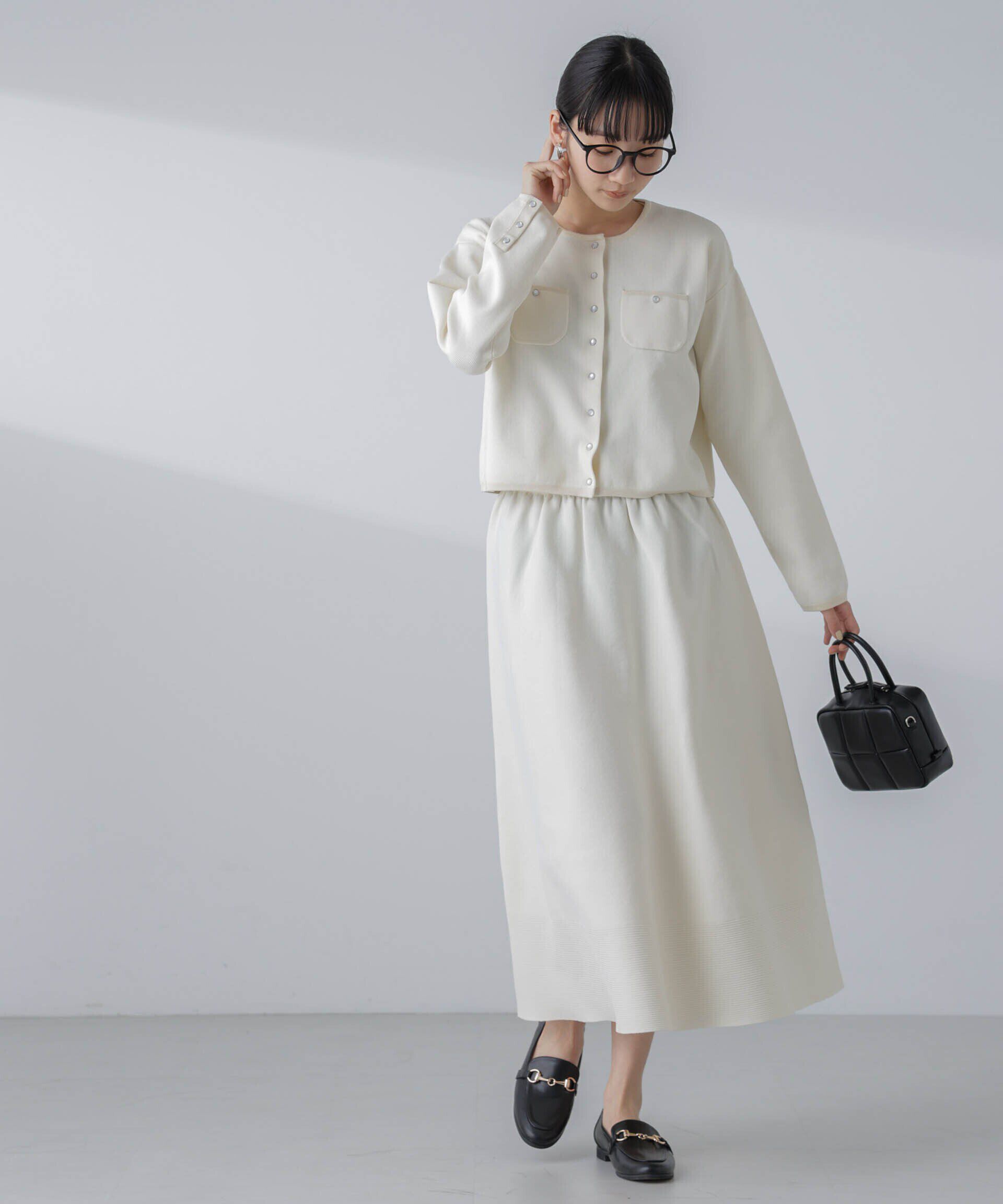 nano･universe「ギャザーフレアニットスカート（セットアップ可）」|スカート|