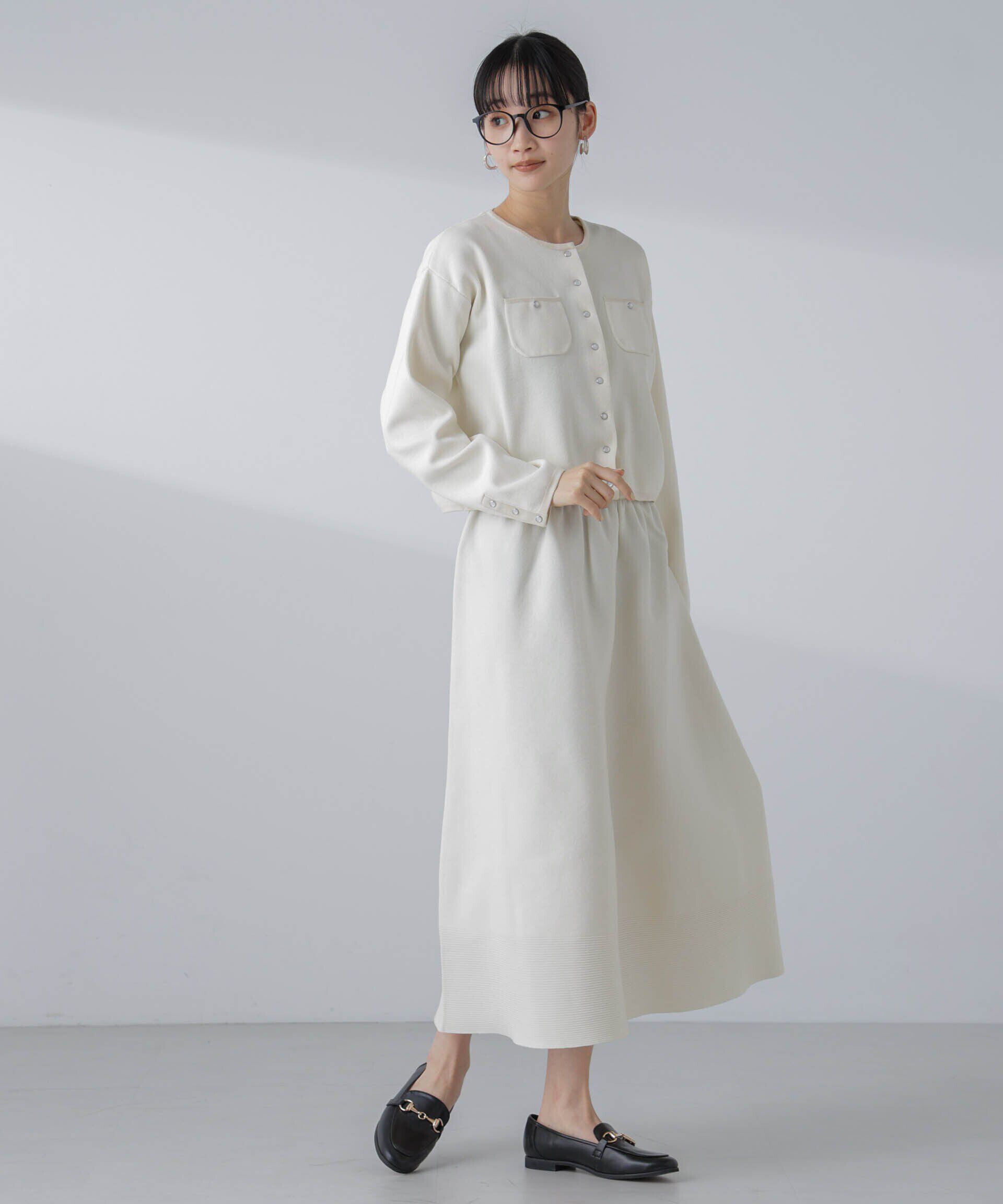 nano･universe「ギャザーフレアニットスカート（セットアップ可）」|スカート|