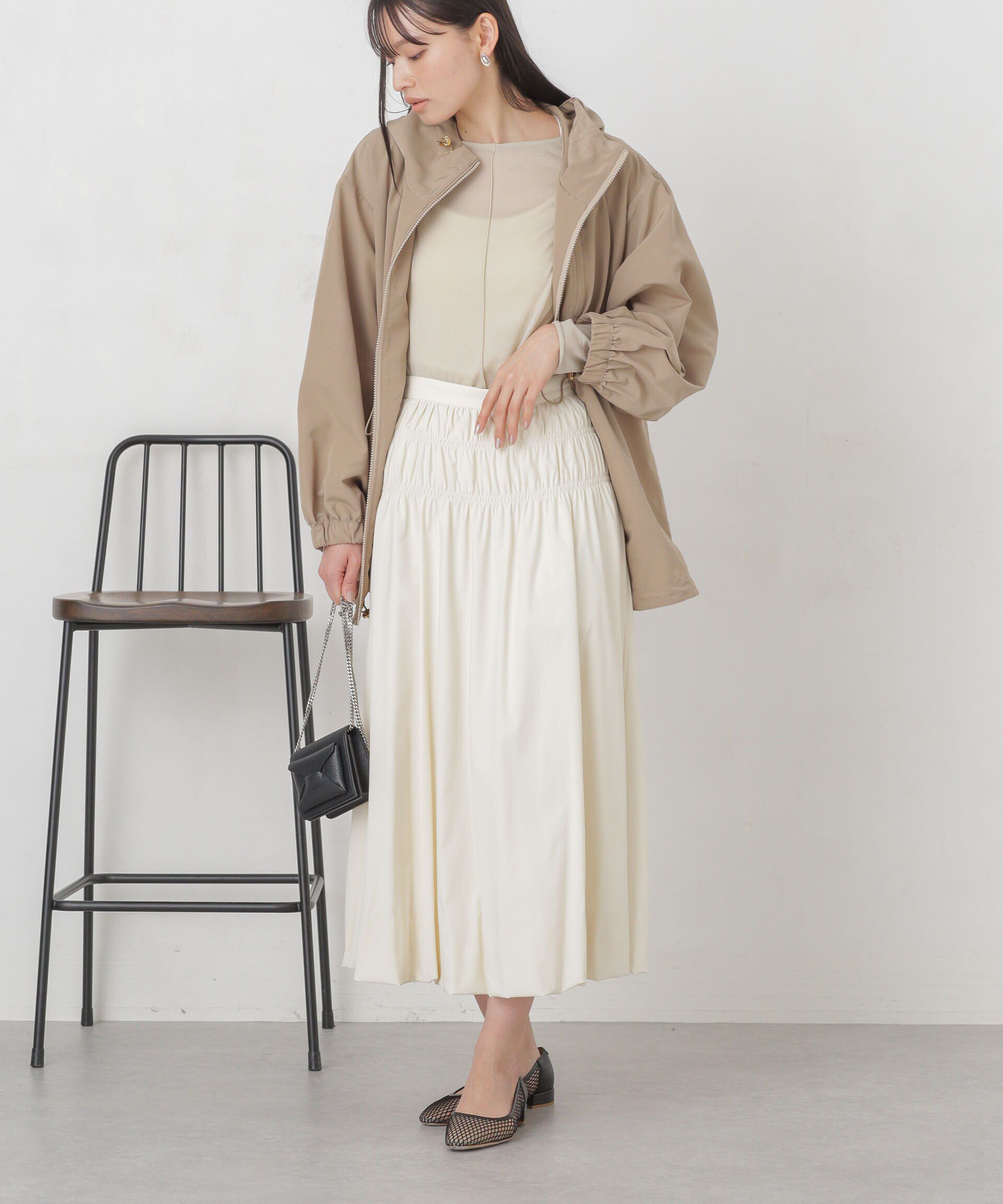 nano･universe「シャーリングギャザーバルーンスカート」|スカート|