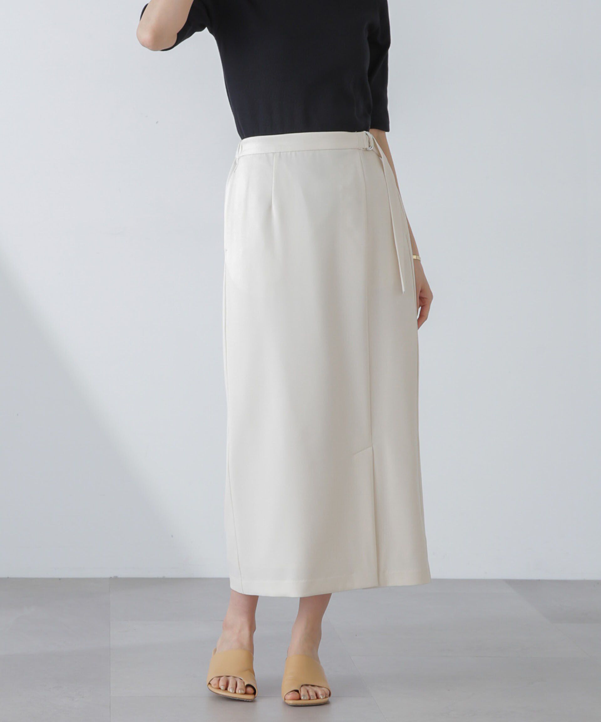 nano･universe「多機能素材サイドベルトストラップ風スカート(セットアップ可）」|スカート|