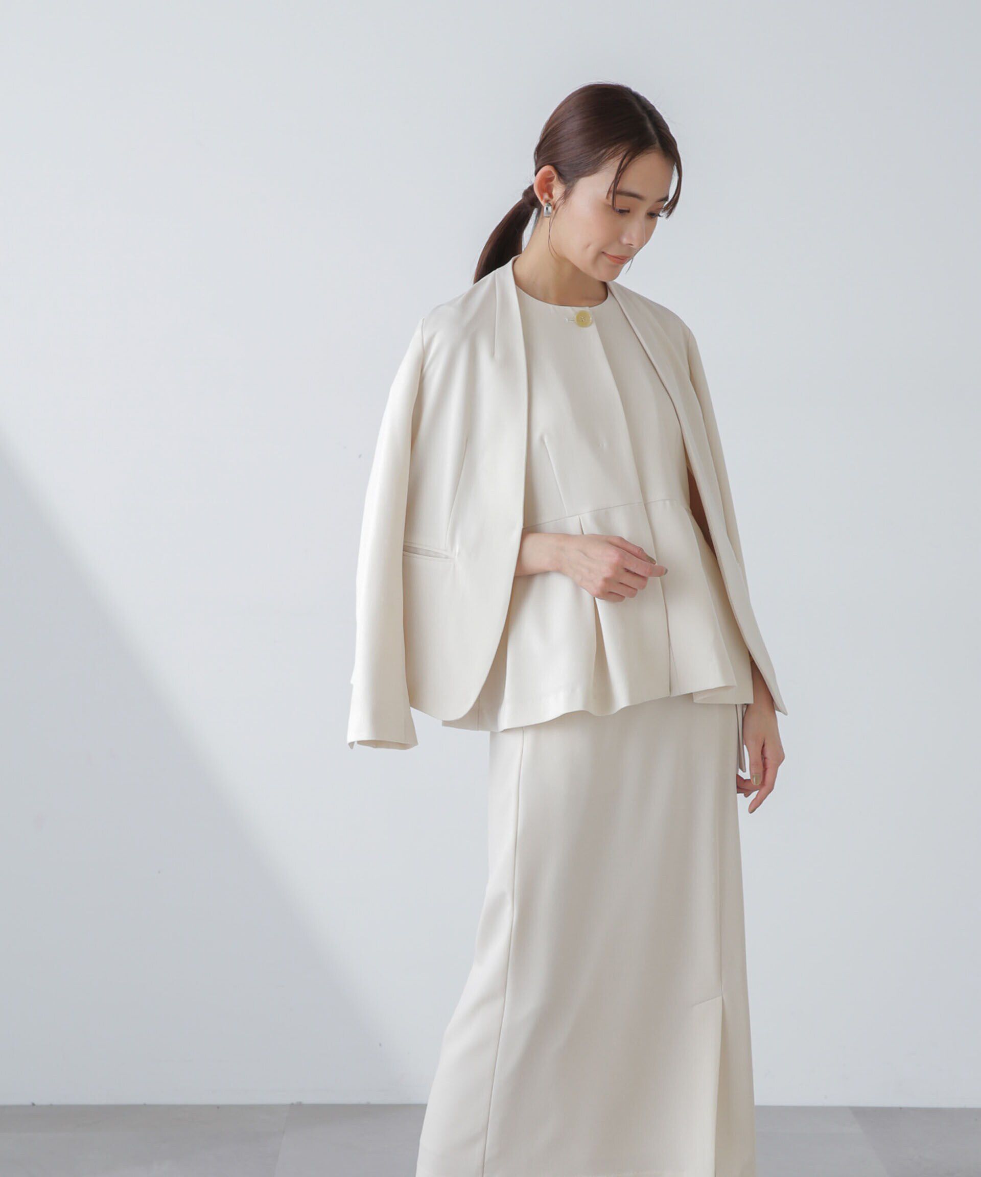 nano･universe「多機能素材サイドベルトストラップ風スカート(セットアップ可）」|スカート|