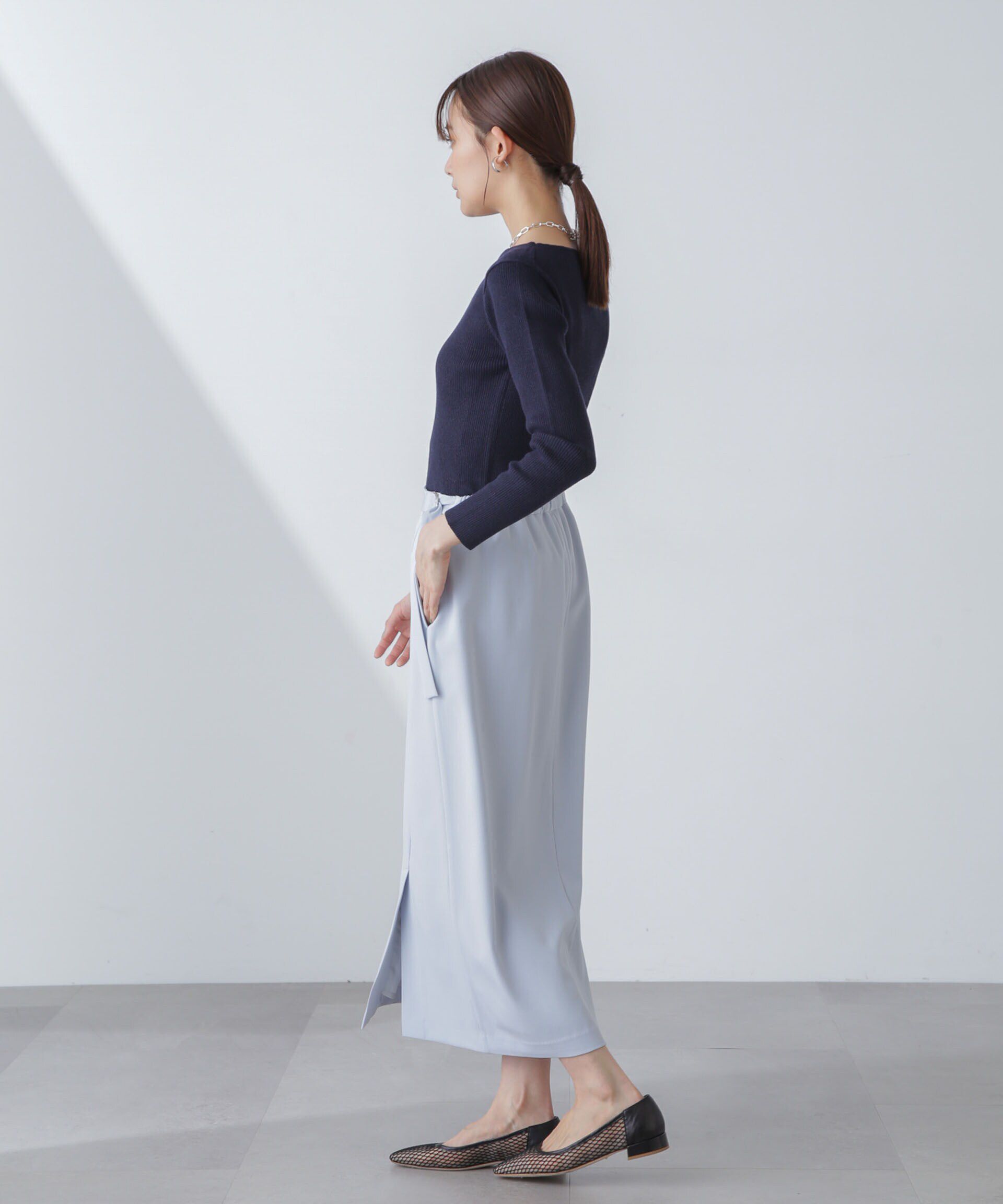 nano･universe「多機能素材サイドベルトストラップ風スカート(セットアップ可）」|スカート|