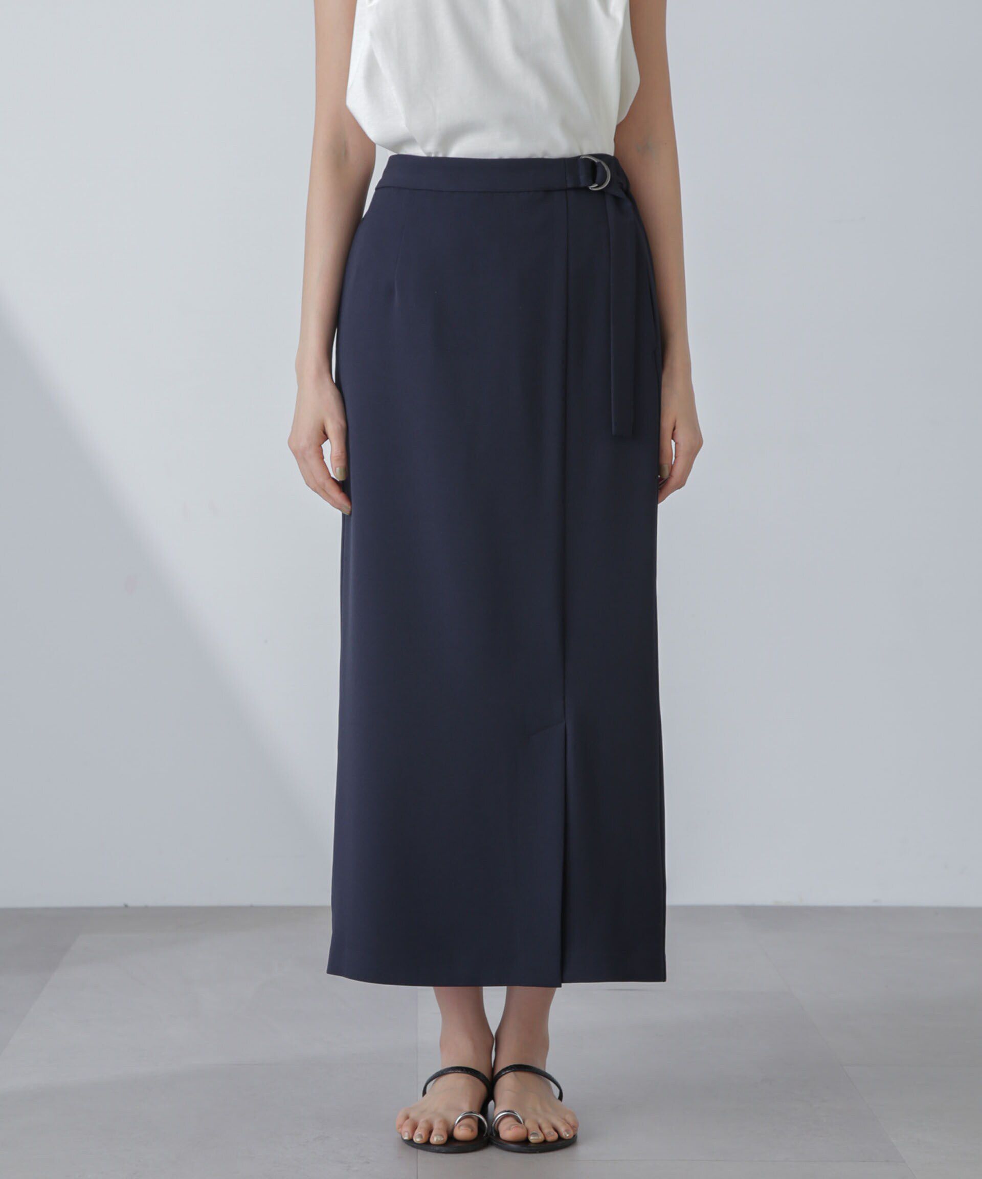 nano･universe「多機能素材サイドベルトストラップ風スカート(セットアップ可）」|スカート|