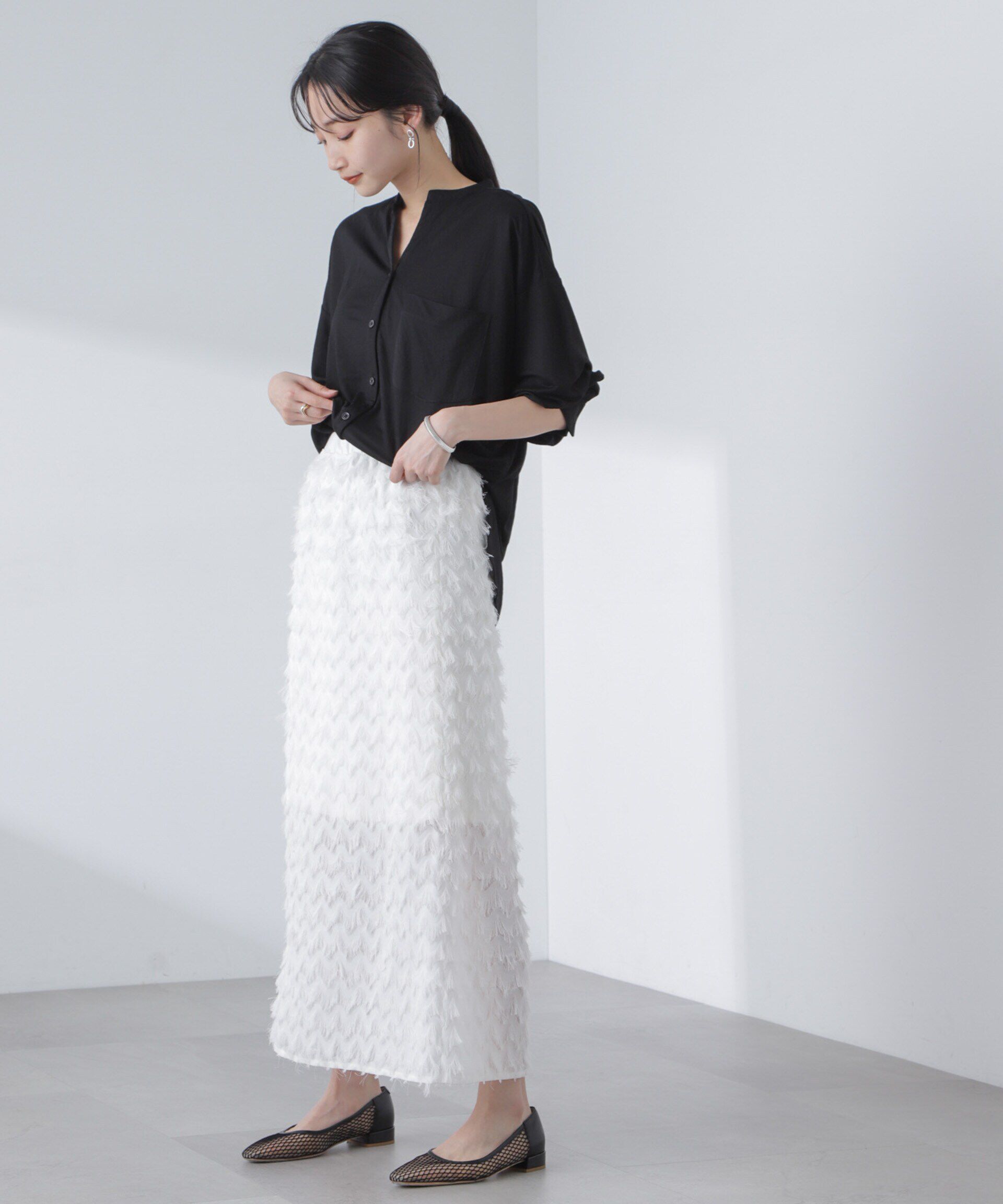 nano･universe「シアーカットワイドシャツ」|Tシャツ・カットソー|