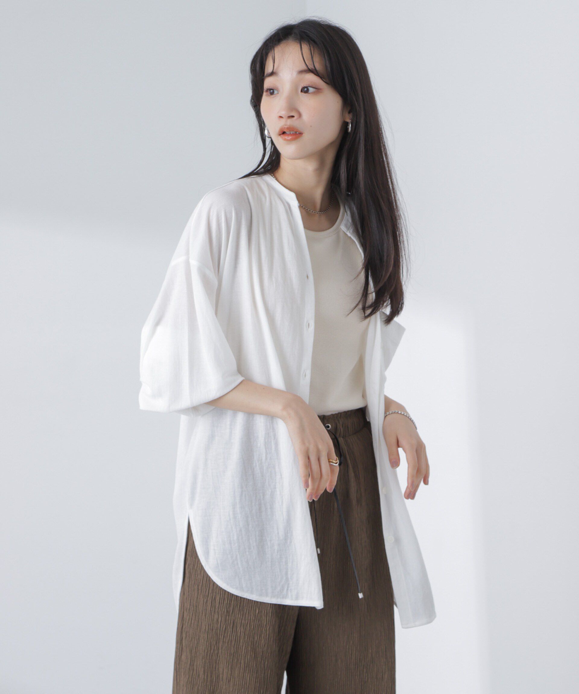 nano･universe「シアーカットワイドシャツ」|Tシャツ・カットソー|