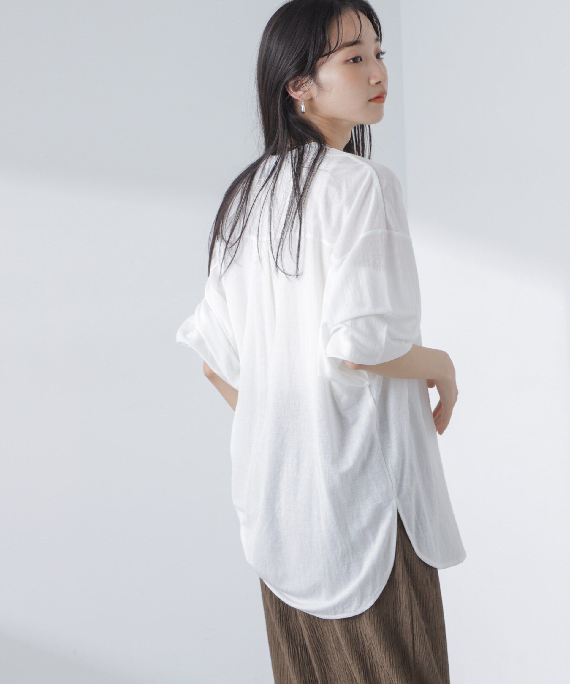 nano･universe「シアーカットワイドシャツ」|Tシャツ・カットソー|