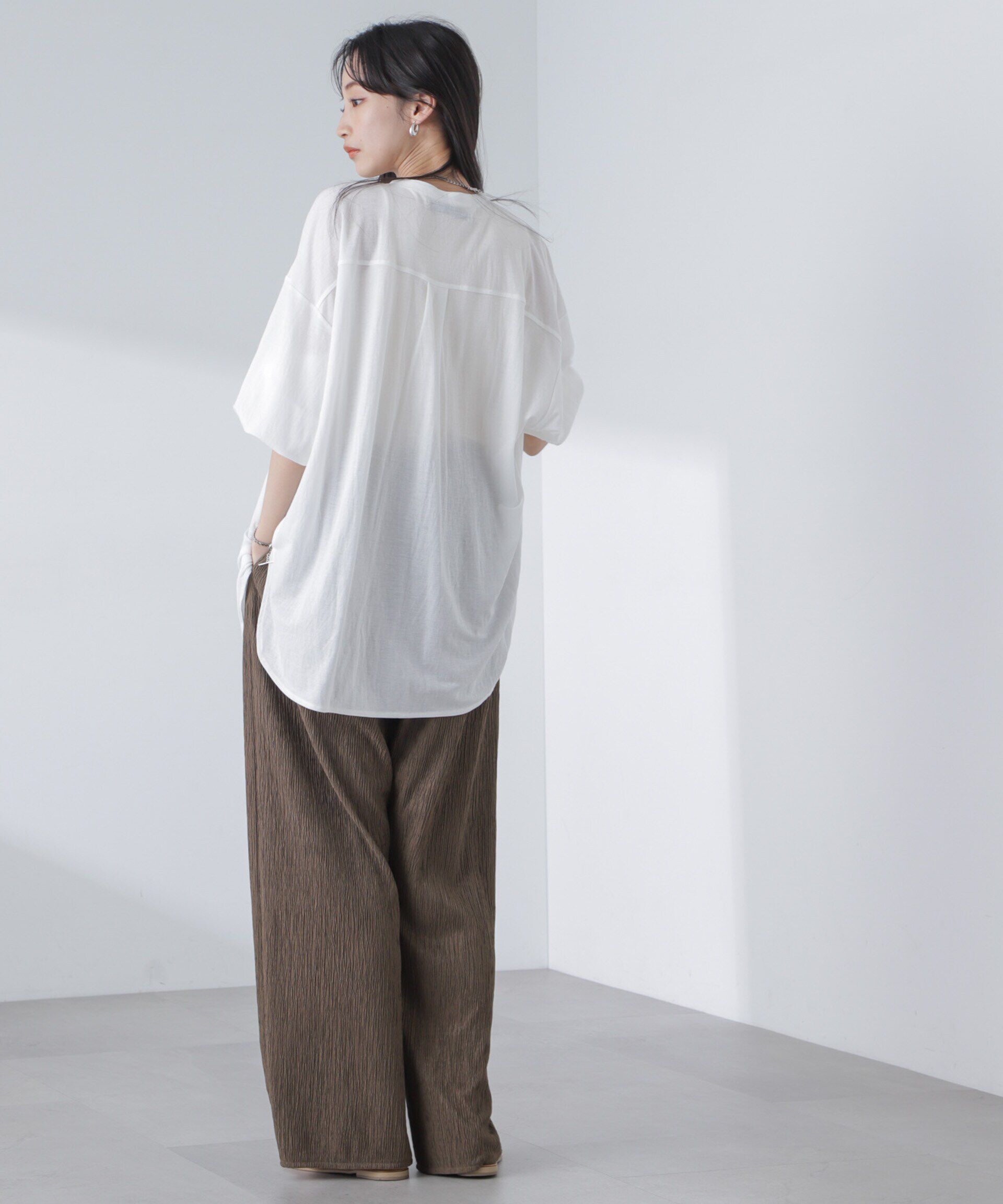 nano･universe「シアーカットワイドシャツ」|Tシャツ・カットソー|