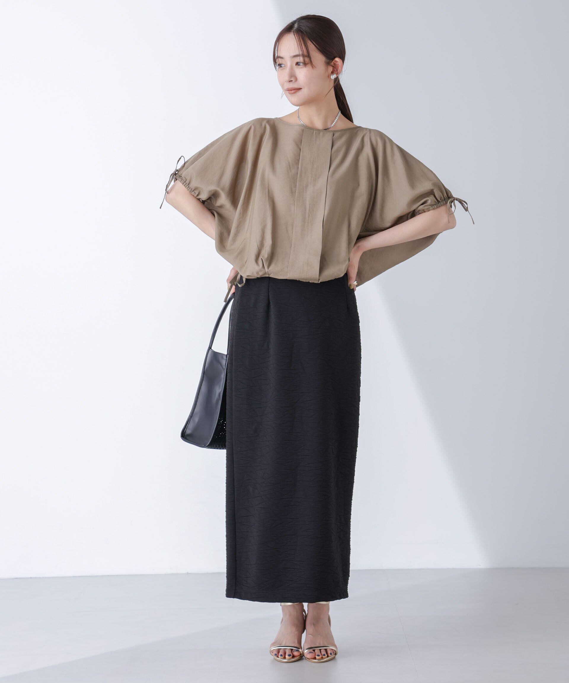 nano･universe「フクレジャガードカットナロースカート(セットアップ可)」|スカート|