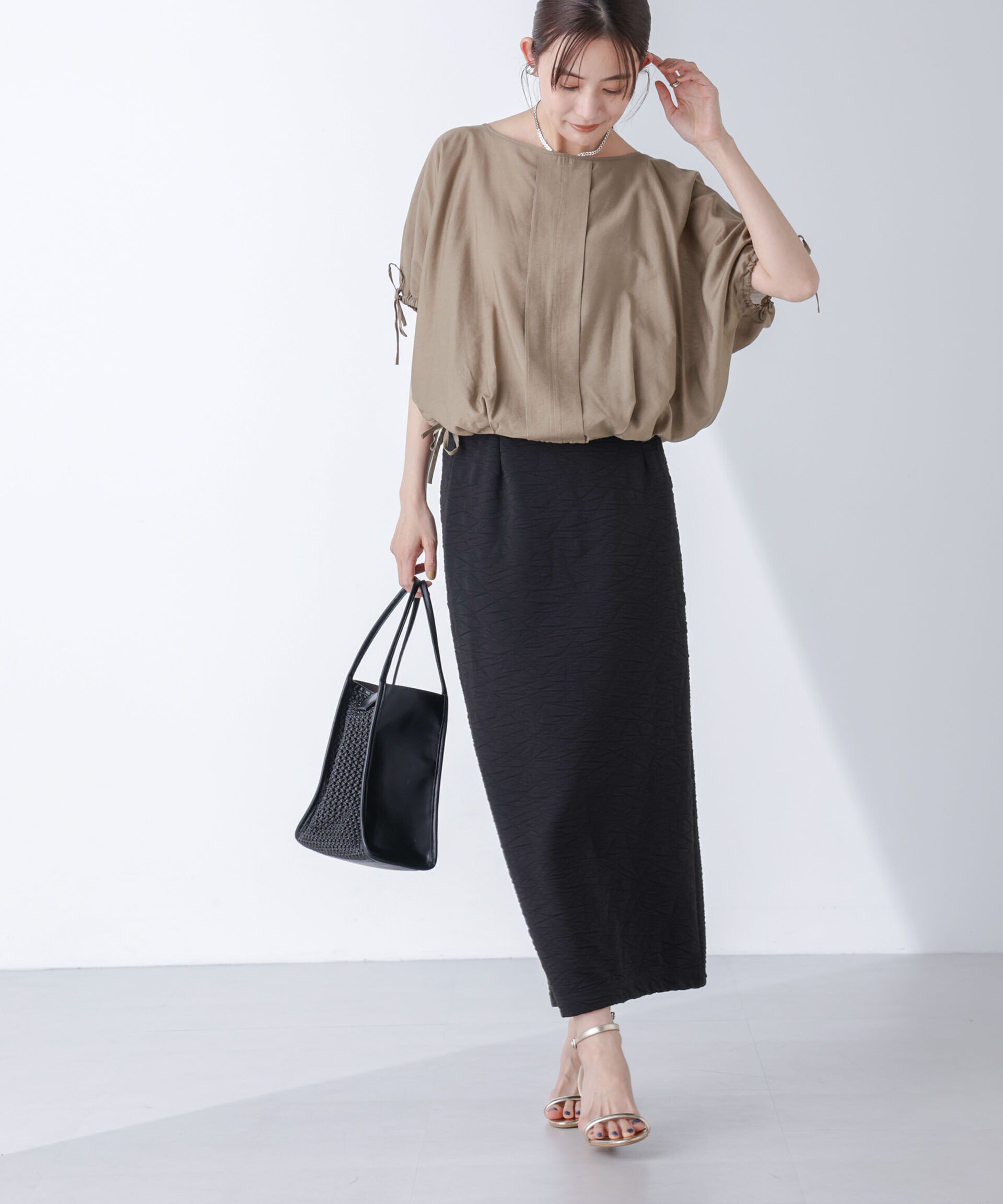 nano･universe「フクレジャガードカットナロースカート(セットアップ可)」|スカート|