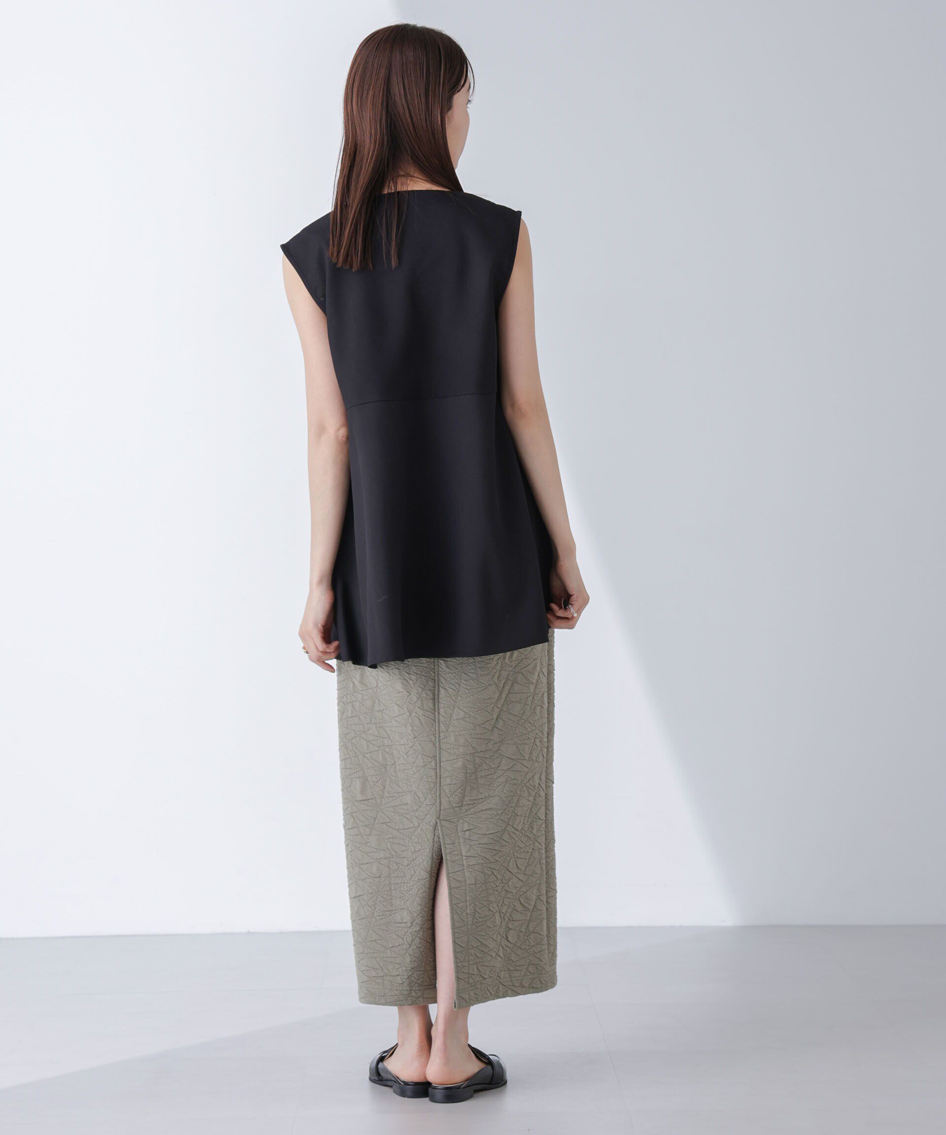 nano･universe「フクレジャガードカットナロースカート(セットアップ可)」|スカート|