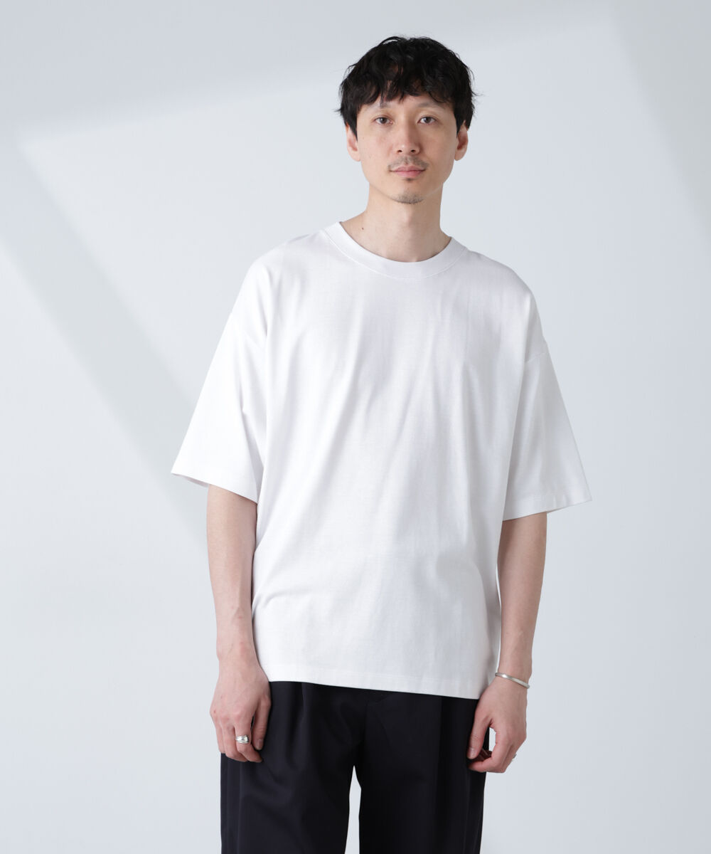 nano･universe「WEB限定/Anti Soaked(R)  汗染み防止 クルーネック ビッグシルエットTシャツ」|Tシャツ・カットソー|