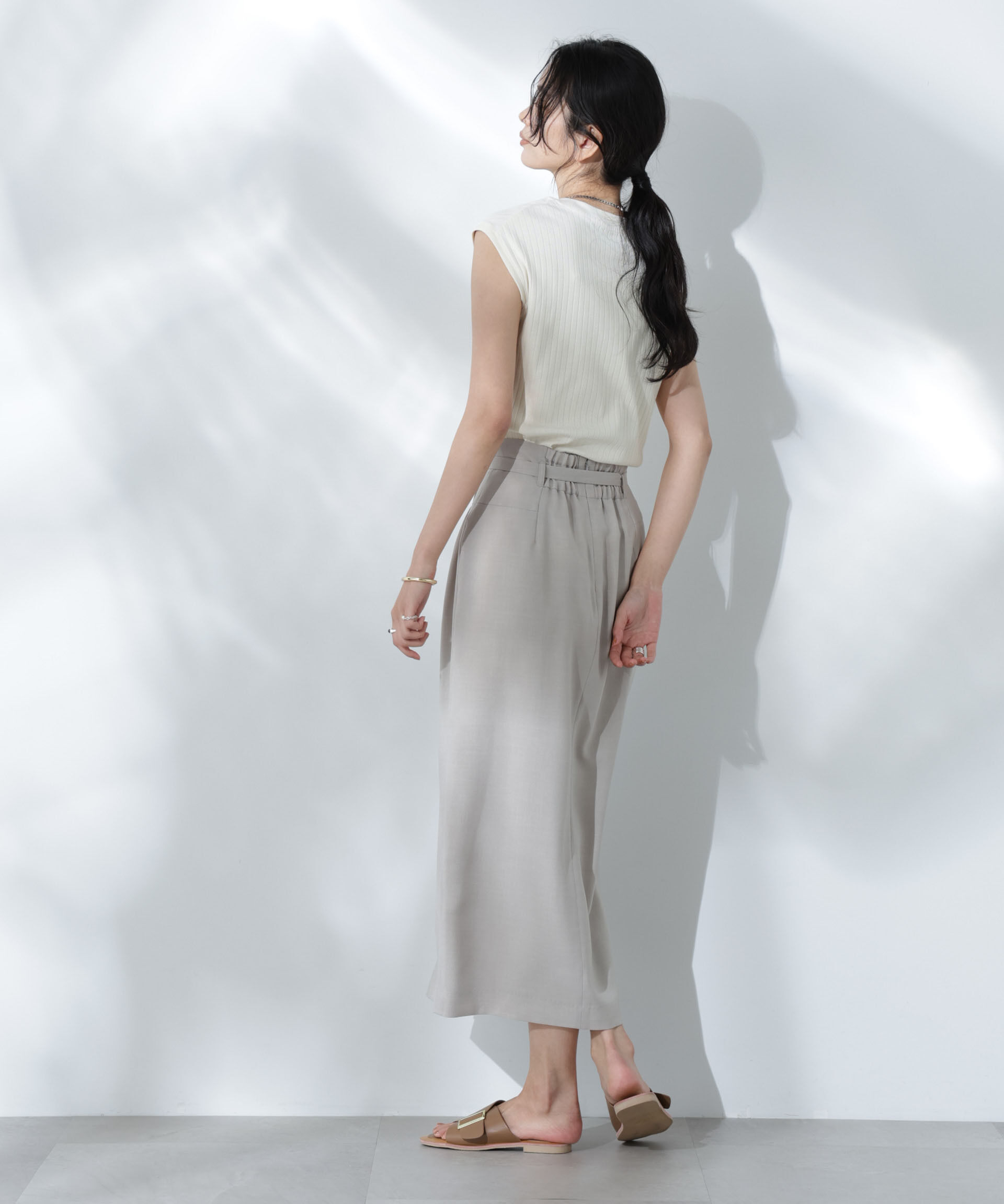 nano･universe「Anti Soaked(R) 汗染み防止リブノースリーブTシャツ（セットアップ可）」|Tシャツ・カットソー|