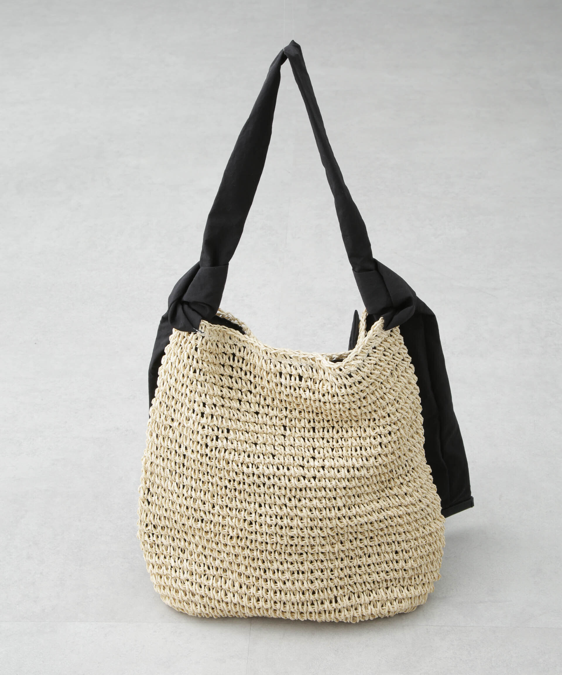 nano･universe「ギャザーフリルソフトペーパー編みバッグ」|ショルダー・メッセンジャー|