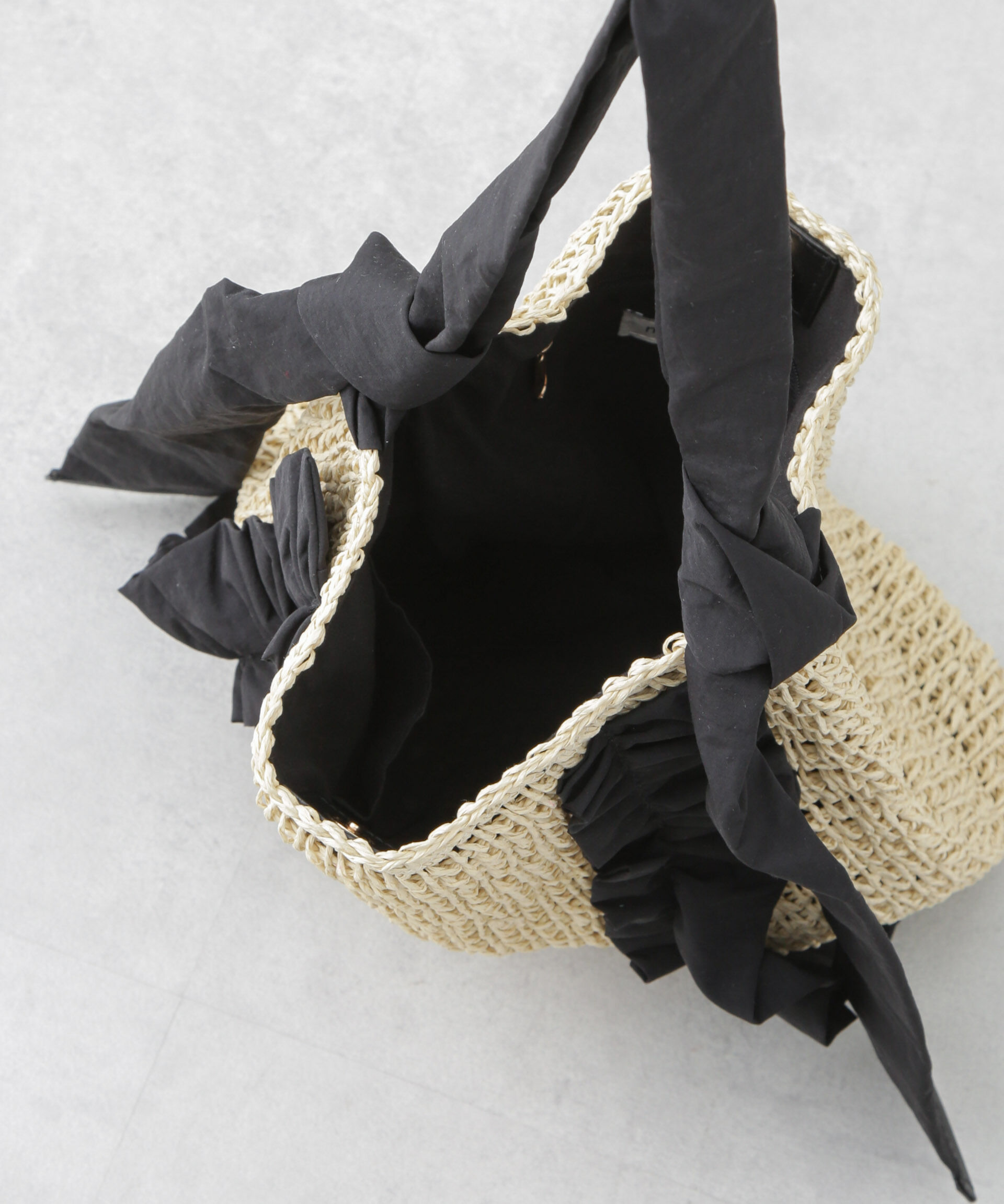 nano･universe「ギャザーフリルソフトペーパー編みバッグ」|ショルダー・メッセンジャー|