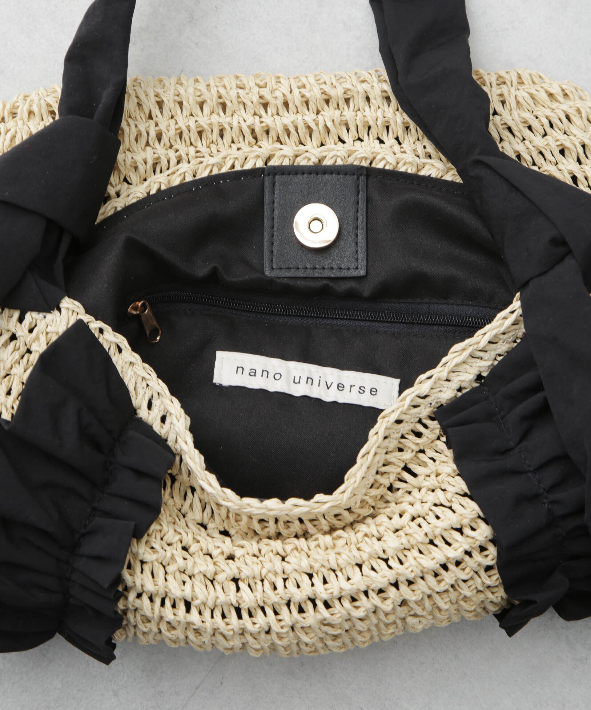 nano･universe「ギャザーフリルソフトペーパー編みバッグ」|ショルダー・メッセンジャー|