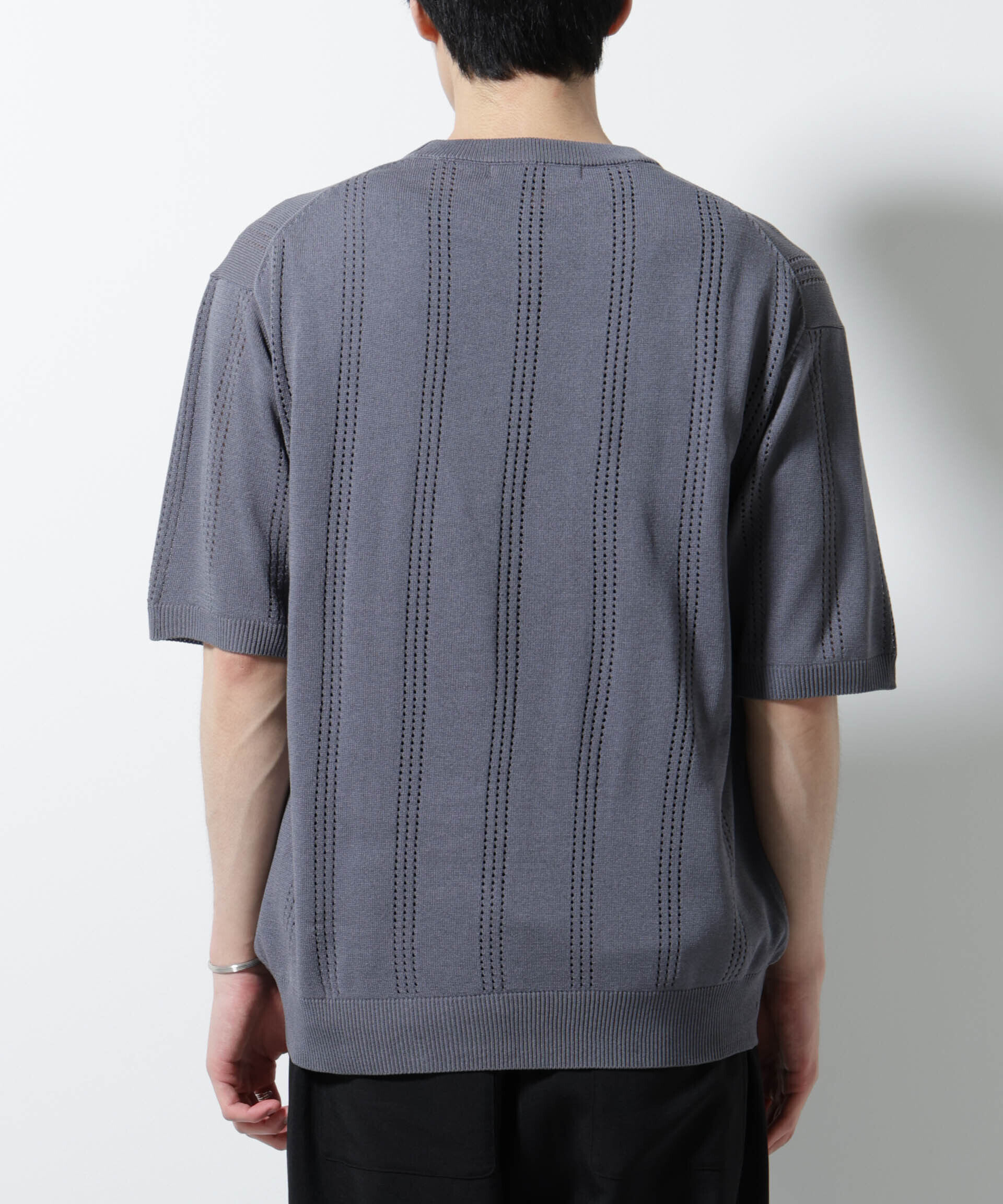 nano･universe「アイレットニット 半袖」|ニット・セーター|