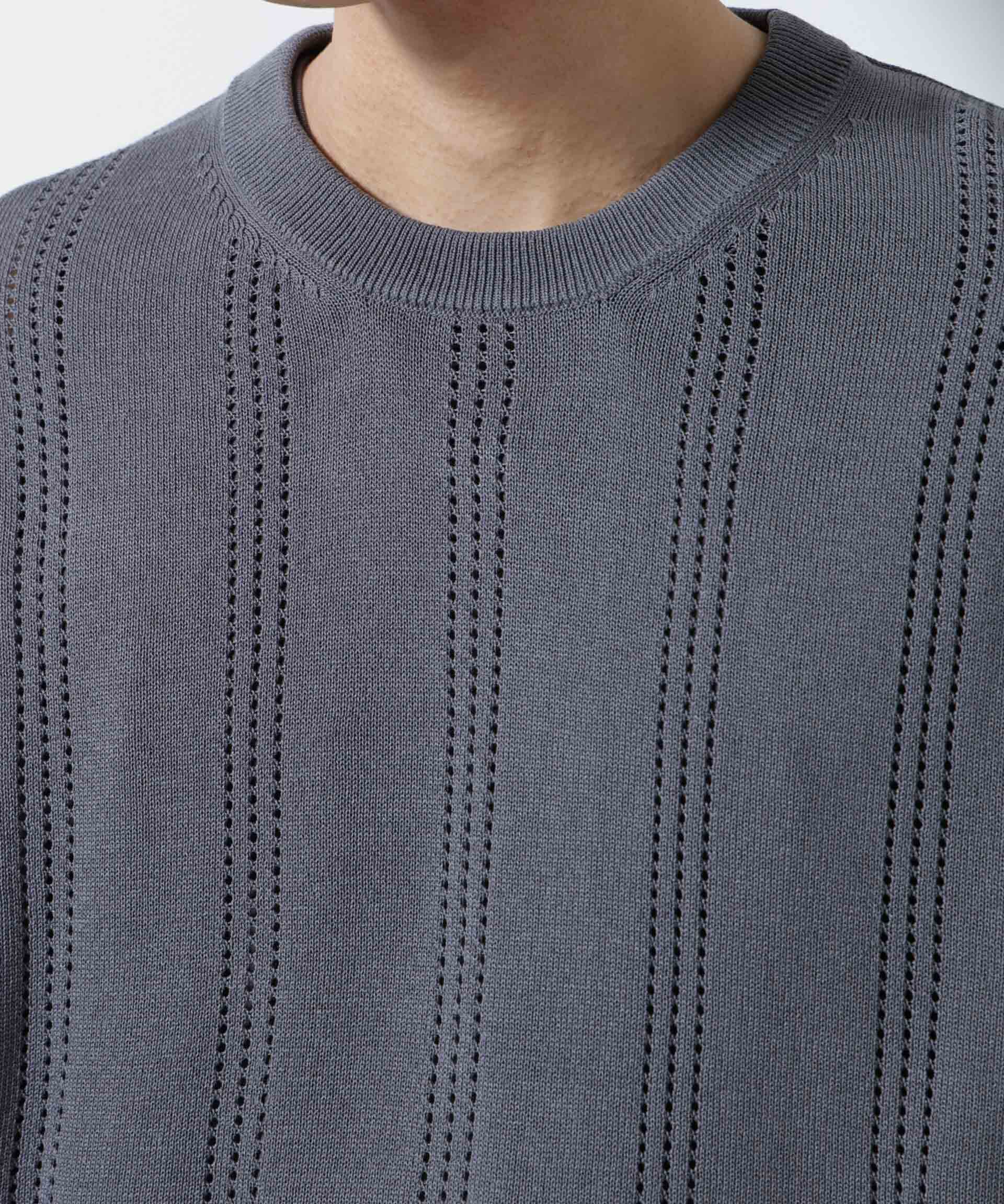 nano･universe「アイレットニット 半袖」|ニット・セーター|