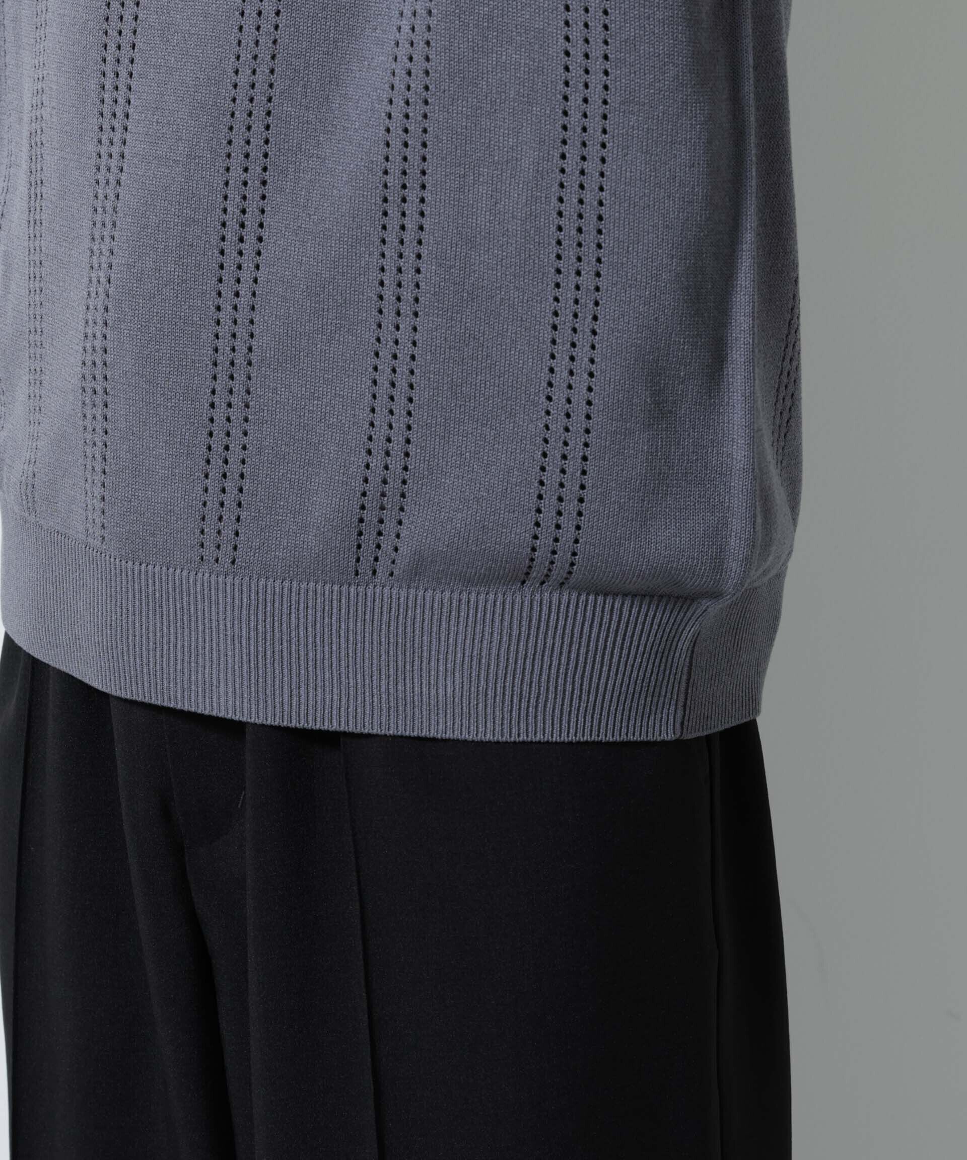 nano･universe「アイレットニット 半袖」|ニット・セーター|