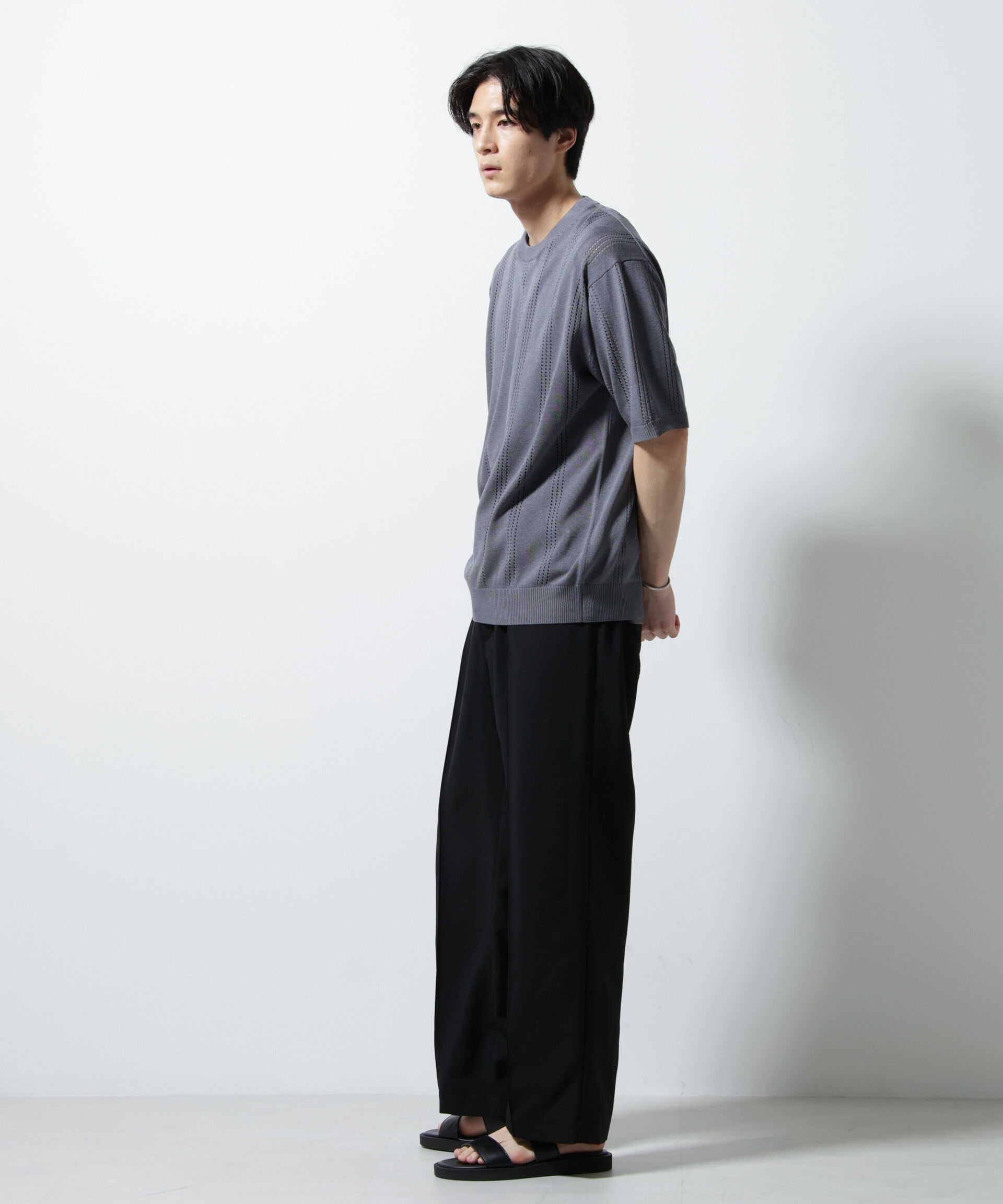 nano･universe「アイレットニット 半袖」|ニット・セーター|