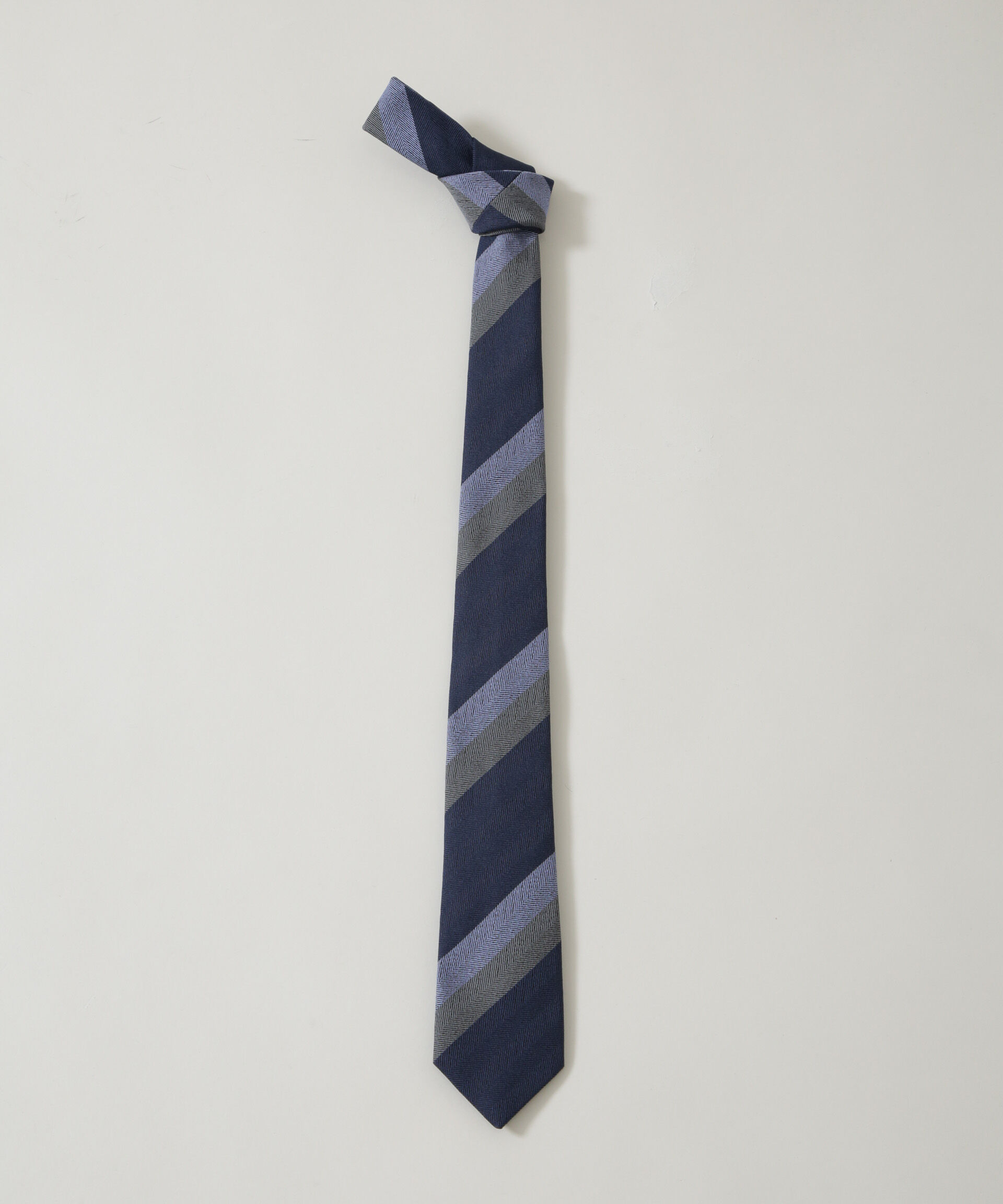 nano･universe「京都西陣ウォッシャブルストライプネクタイ 2」|ネクタイ・蝶ネクタイ|ネイビー