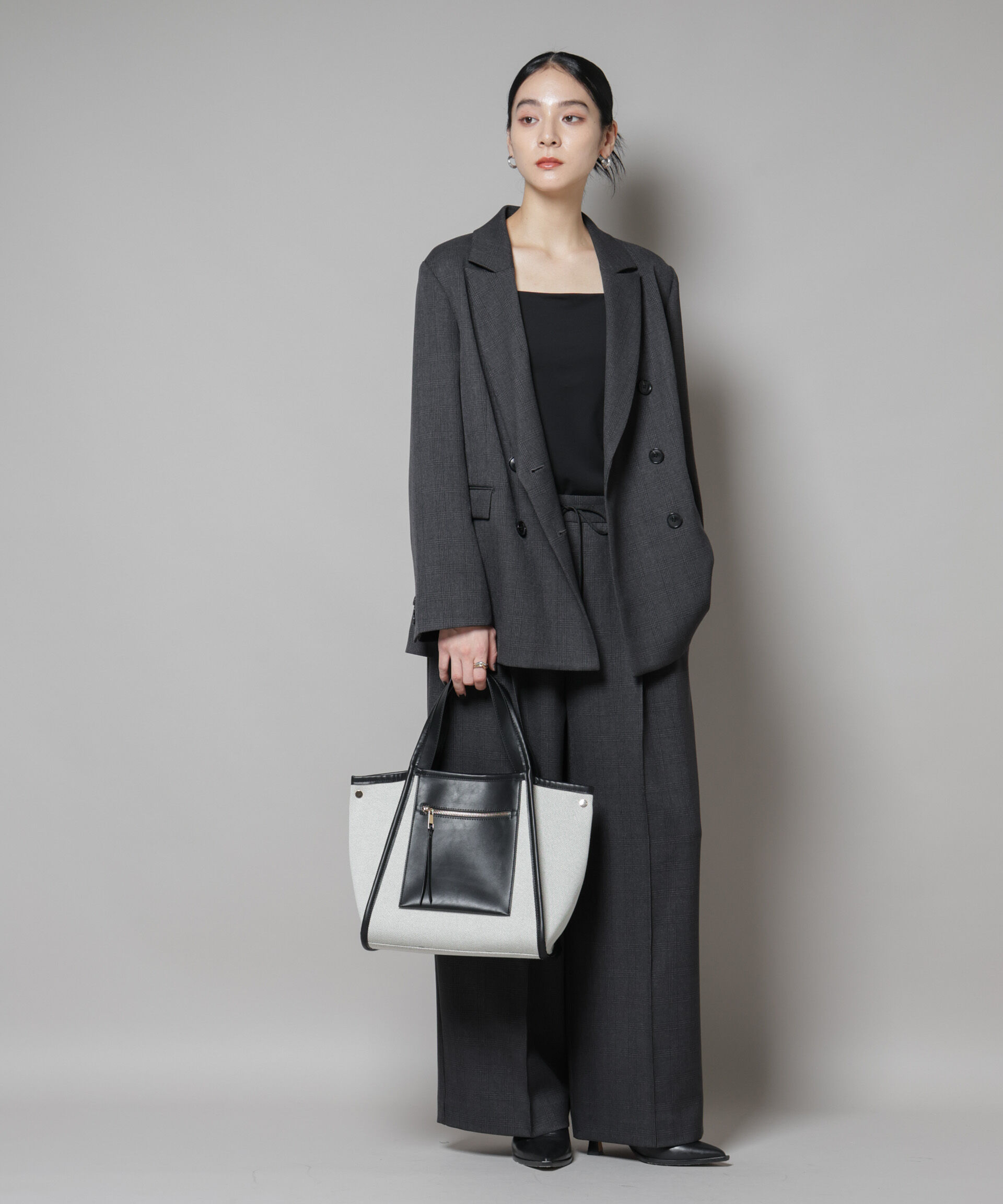 nano･universe「キャンバス&times;フェイクレザーポケットバッグ」|ショルダー・メッセンジャー|