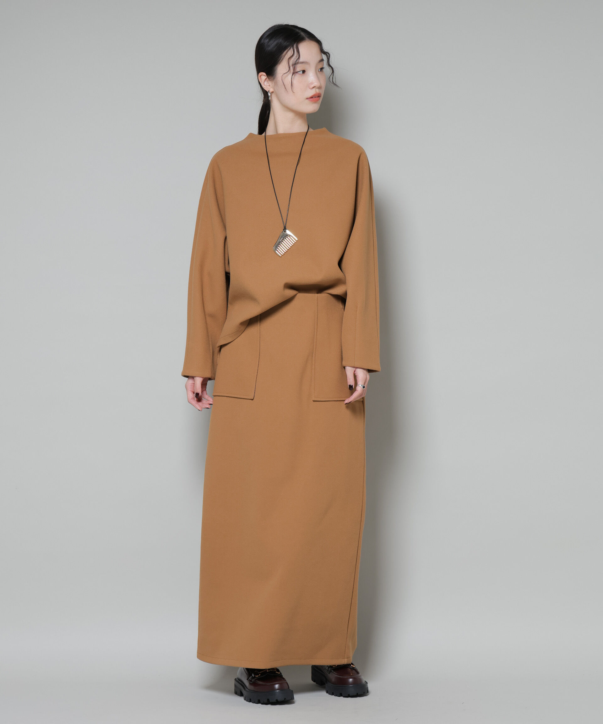 nano･universe「ｿﾌﾄﾒﾙﾄﾝｼﾞｬｰｼﾞｰﾀｯｸｽﾘｰﾌﾞﾓｯｸﾈｯｸﾄｯﾌﾟｽ(」|シャツ・ブラウス|