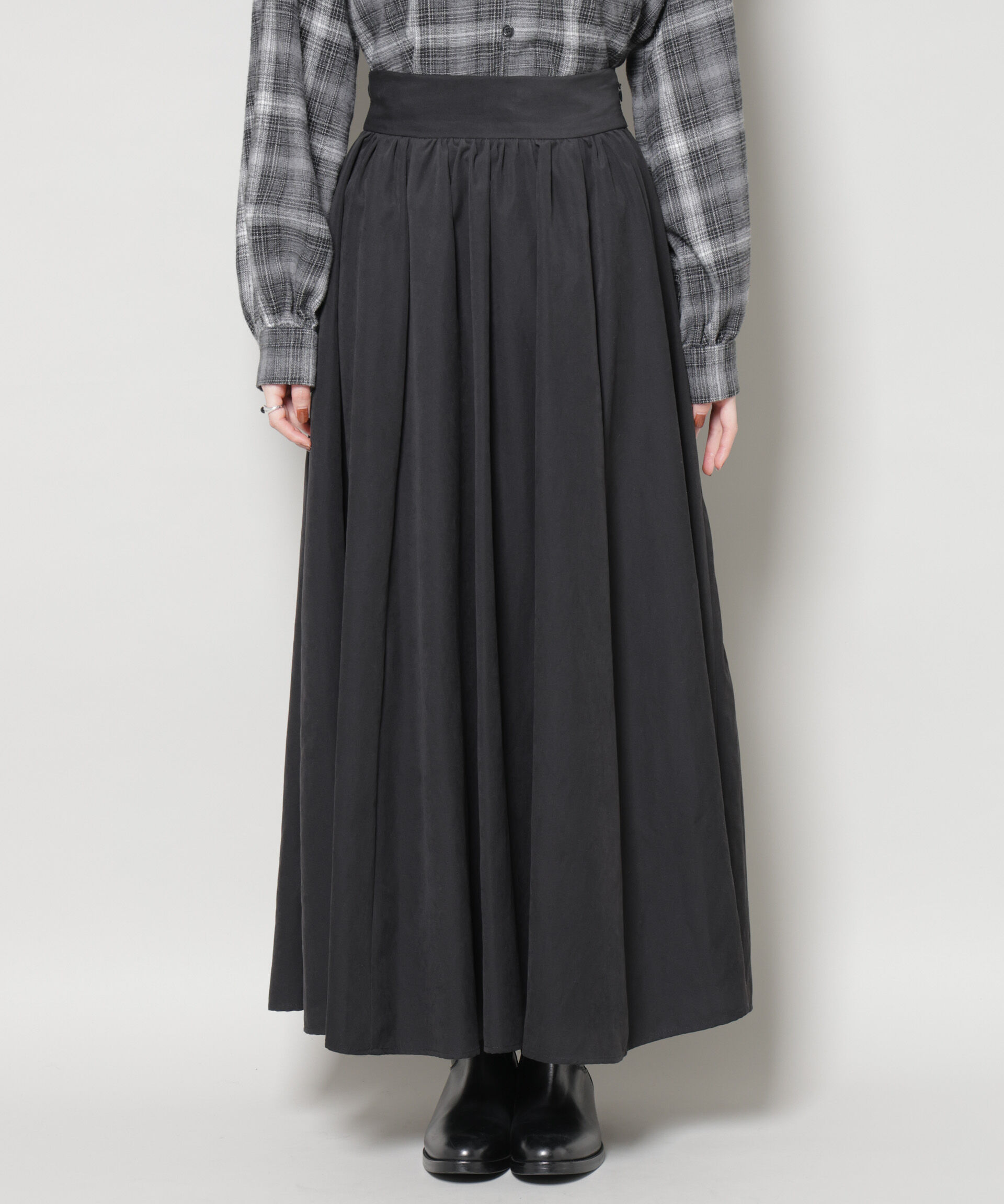 nano･universe「起毛ピーチギャザーボリュームスカート」|スカート|