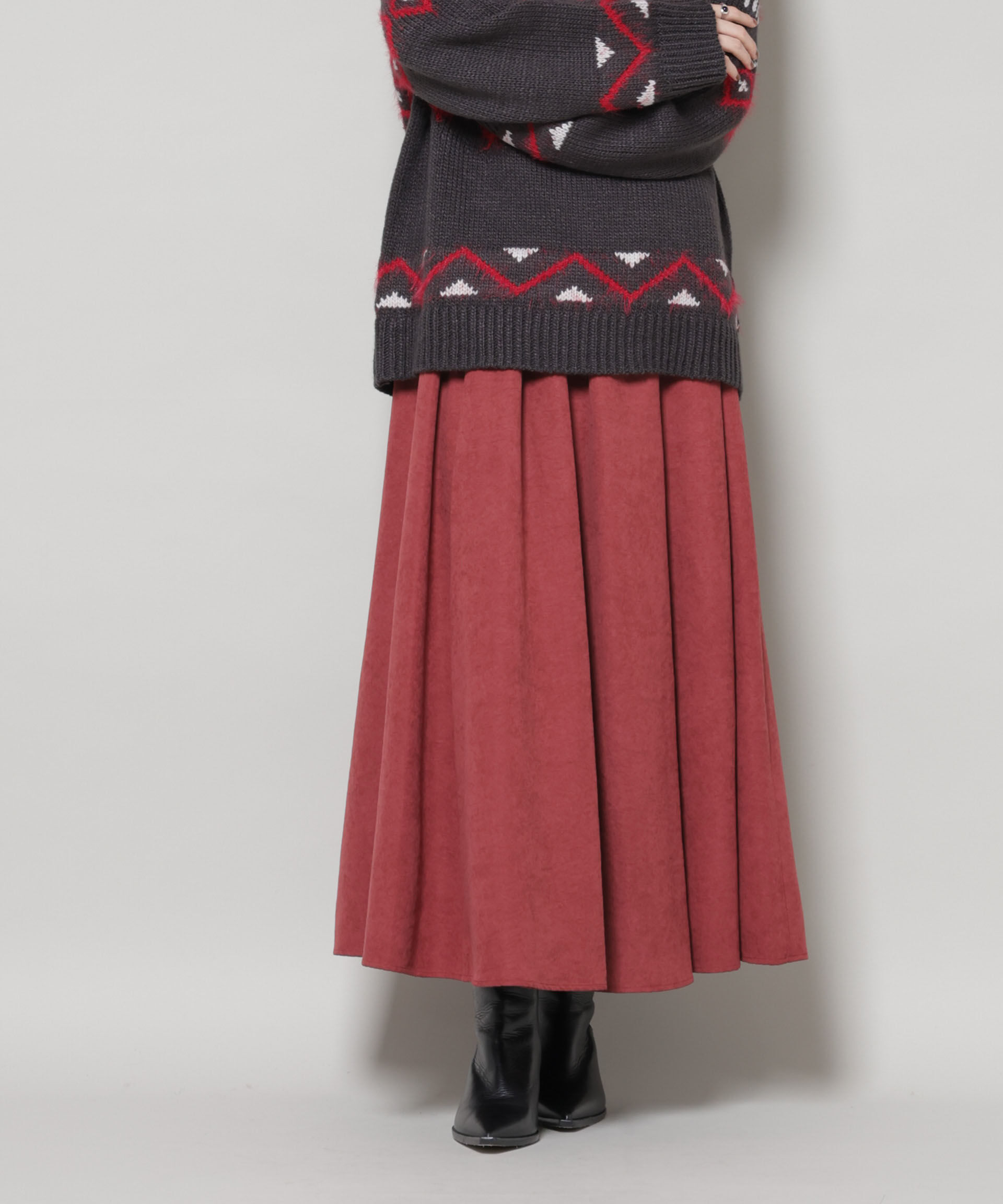 nano･universe「起毛ピーチギャザーボリュームスカート」|スカート|