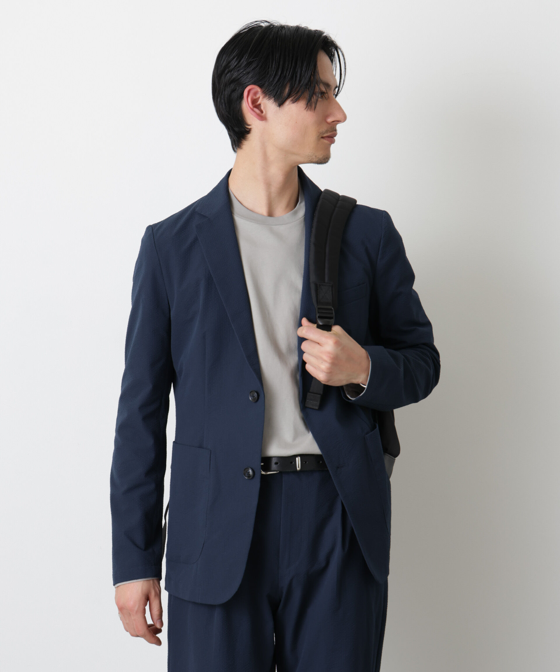 nano･universe「ストレッチサッカーセットアップ（洗濯機洗い可能）」|スーツ|