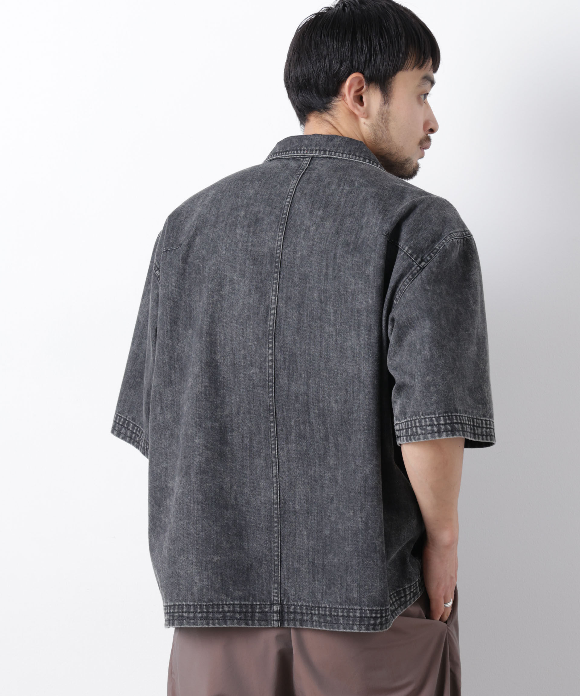 nano･universe「「OtoNANO」 デニムシャツ 半袖」|シャツ・ブラウス|