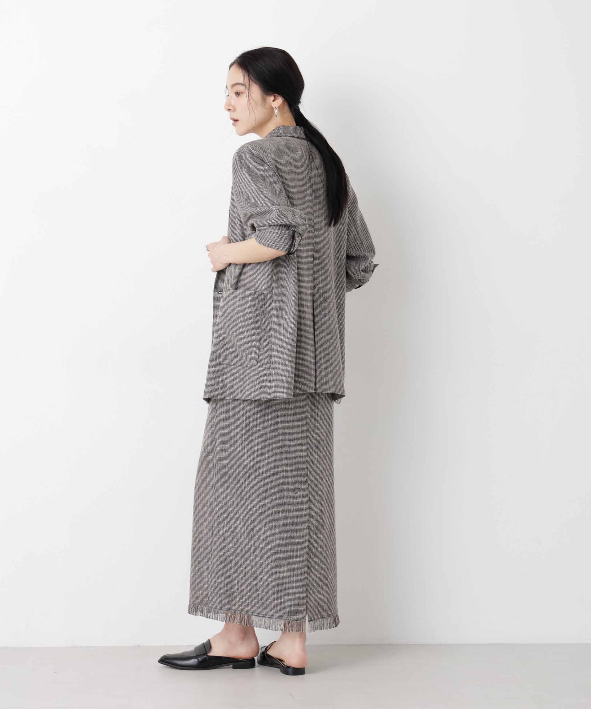 nano･universe「カラミ織りダブルジャケット(セットアップ可)」|テーラードジャケット|