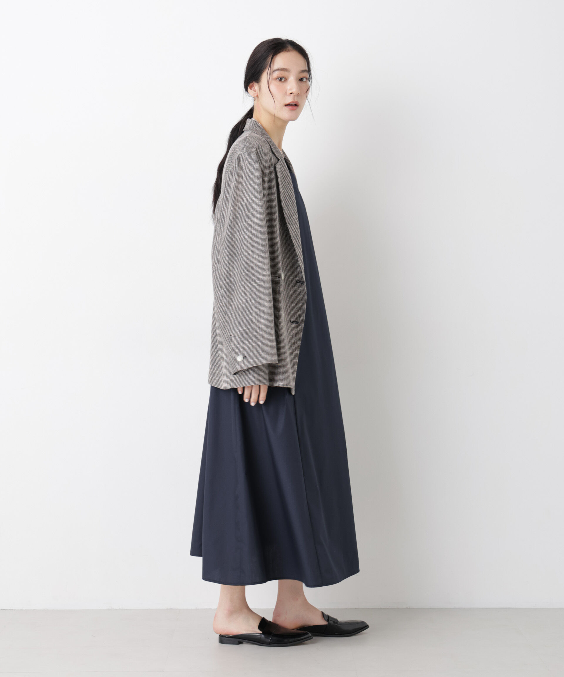 nano･universe「カラミ織りダブルジャケット(セットアップ可)」|テーラードジャケット|