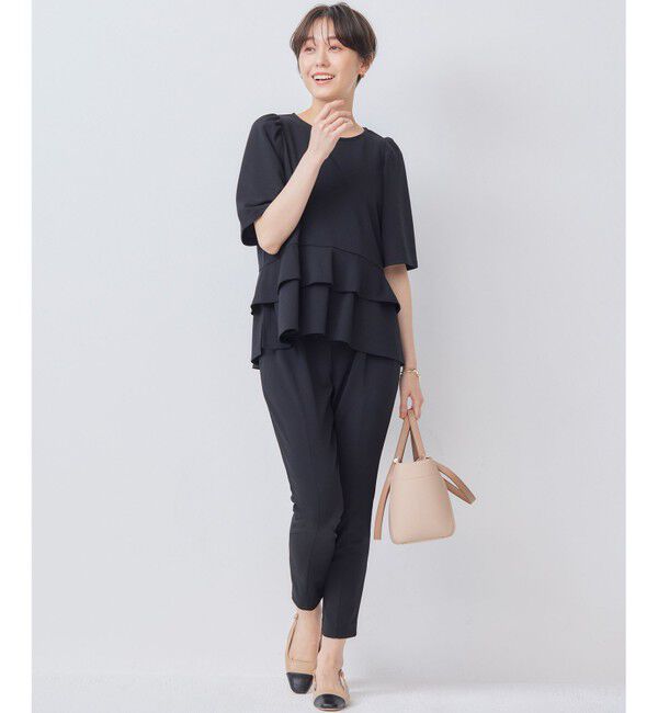 組曲「【接触冷感・吸湿・UVカット】ジョーゼットジャージーフリルブラウス」|シャツ・ブラウス|