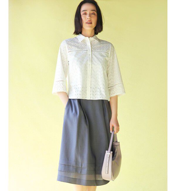 組曲「ラメオーガンジー スカート」|スカート|グレー系