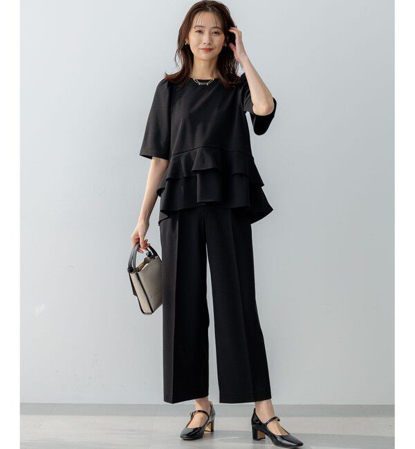 組曲「【WEB限定】ジョーゼットジャージーワイド パンツ」|その他|ブラック系