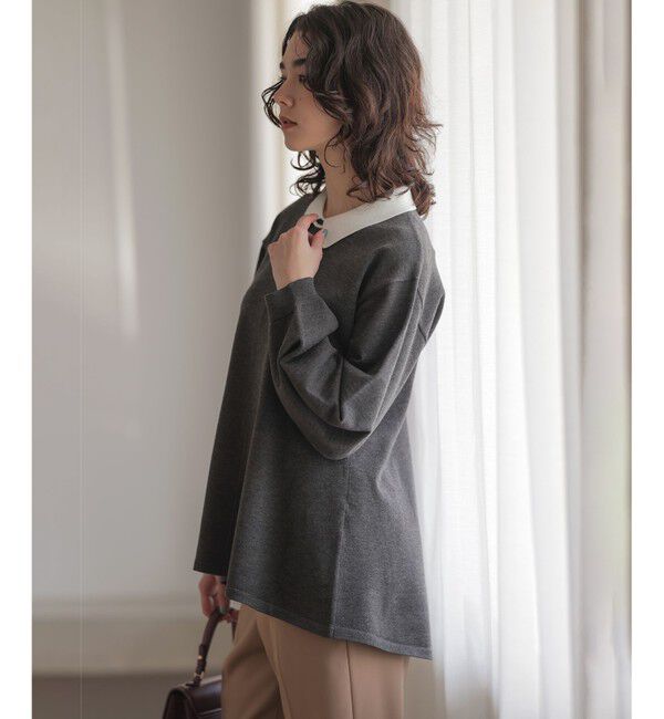 組曲「襟付きチュニック プルオーバー」|ニット・セーター|