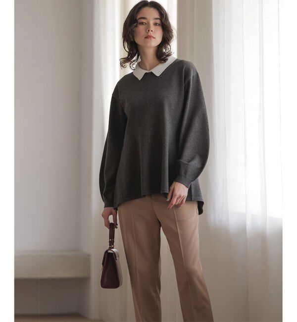 組曲「襟付きチュニック プルオーバー」|ニット・セーター|