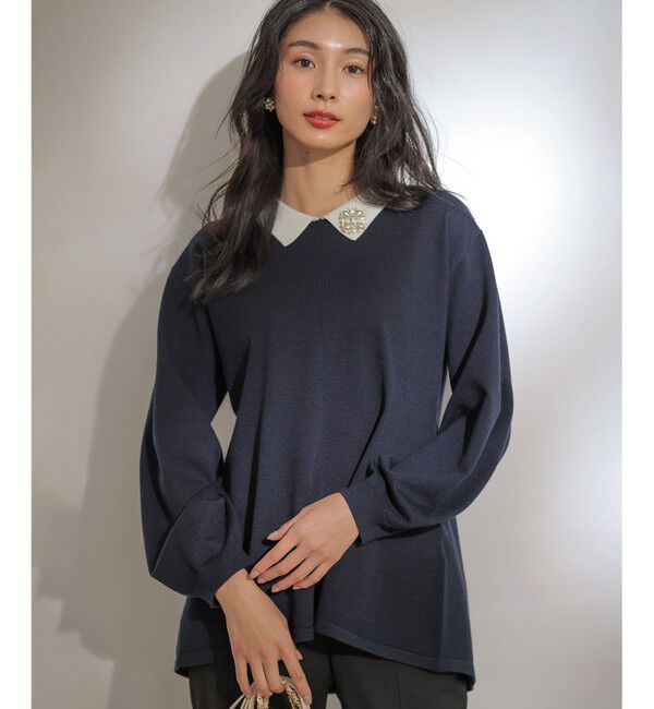組曲「襟付きチュニック プルオーバー」|ニット・セーター|