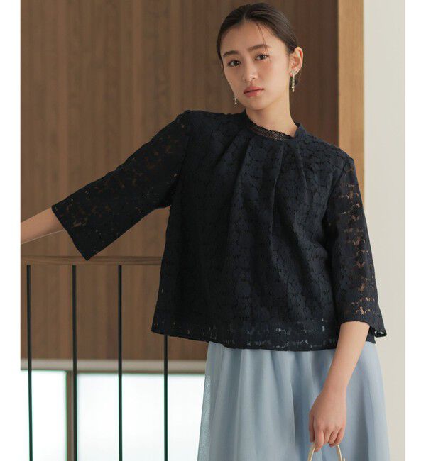 組曲「【WEB限定】フラワーラッセルレーススタンド襟 ブラウス」|シャツ・ブラウス|